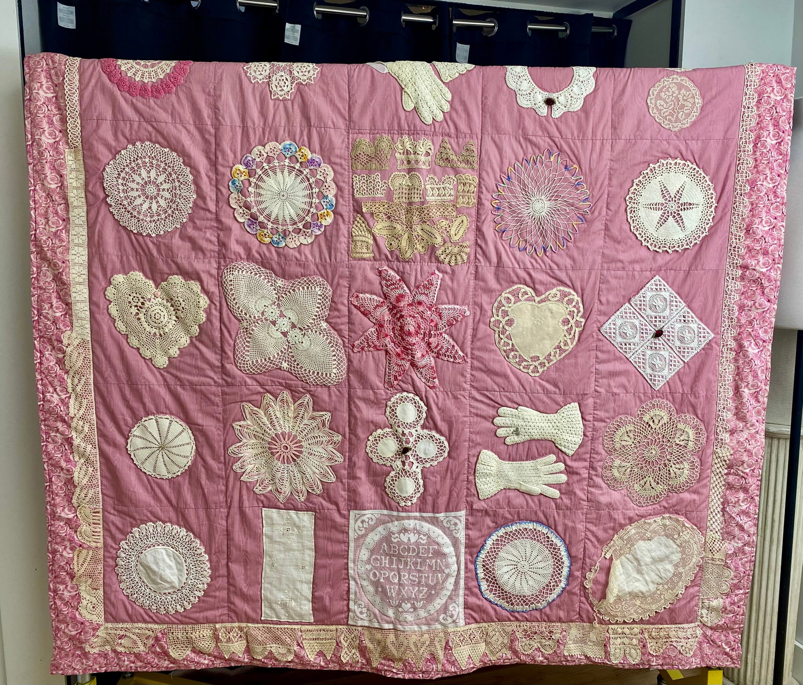 Vintage-Style Handmade Doily Memory Quilt (1 of 8)