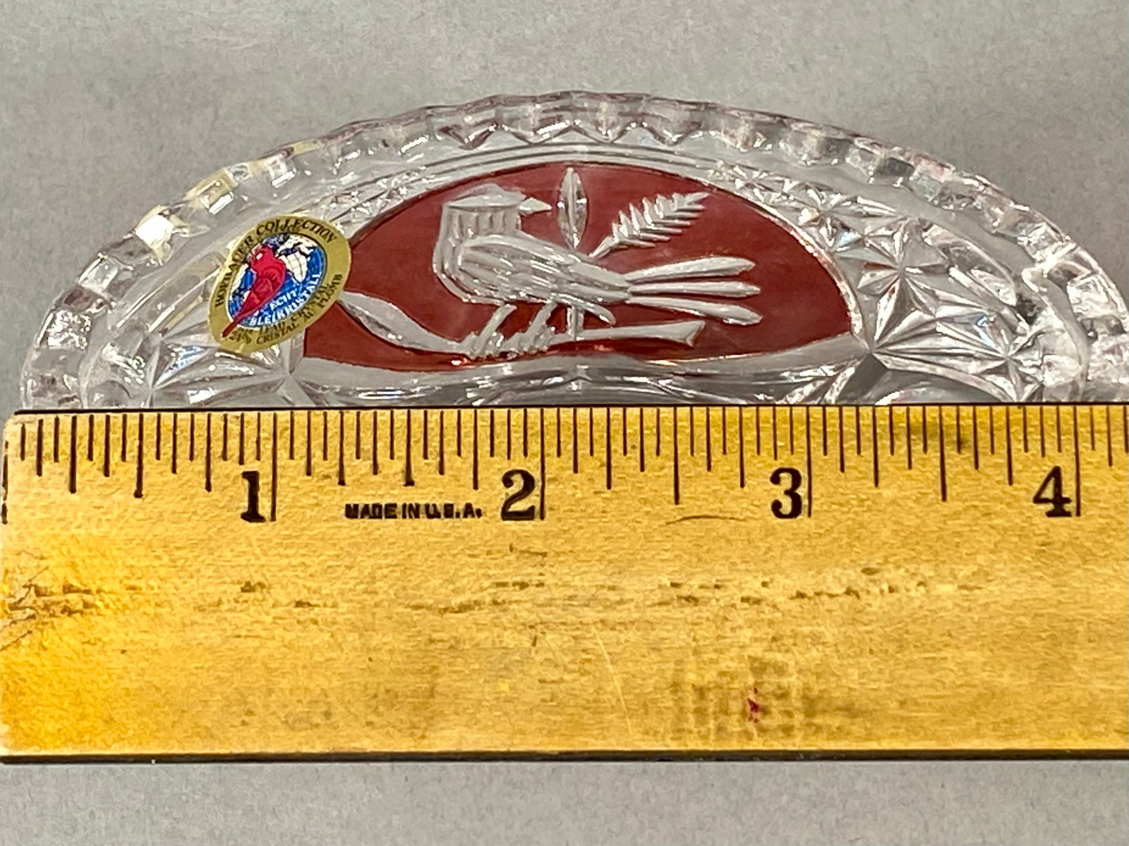Hofbauer Byrdes Collection Ruby Red Lead Crystal Footed Oval Dish - 5
