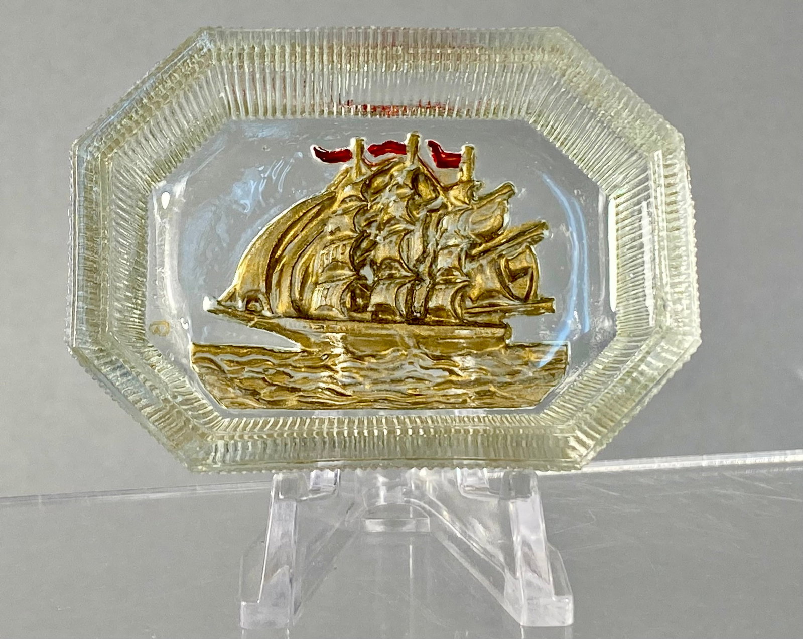 Japanese Pressed Glass Nautical Ship Salt Cellar (1 of 6)