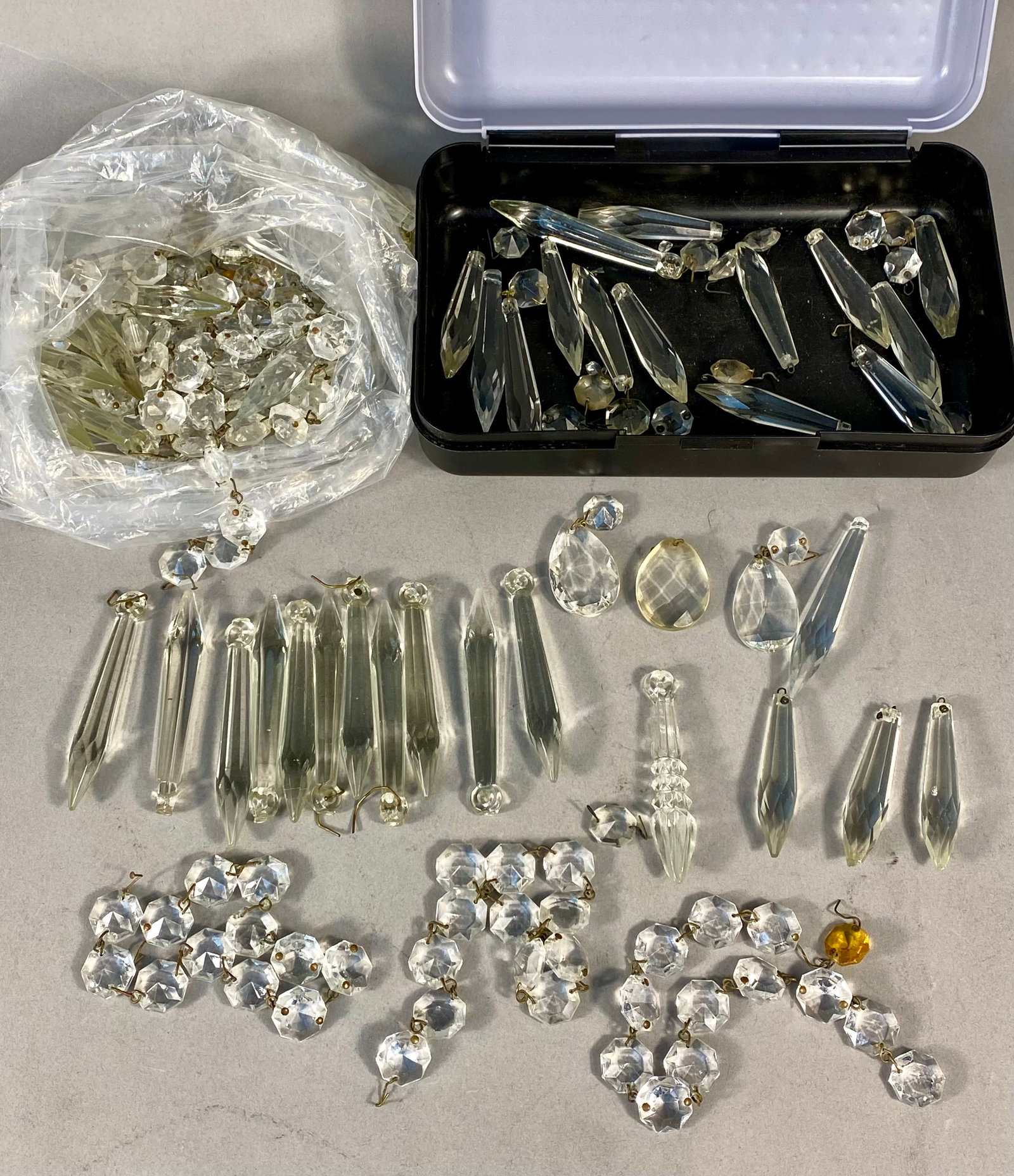 Vintage Cut Glass and Crystal Chandelier Prisms & Components (1 of 7)
