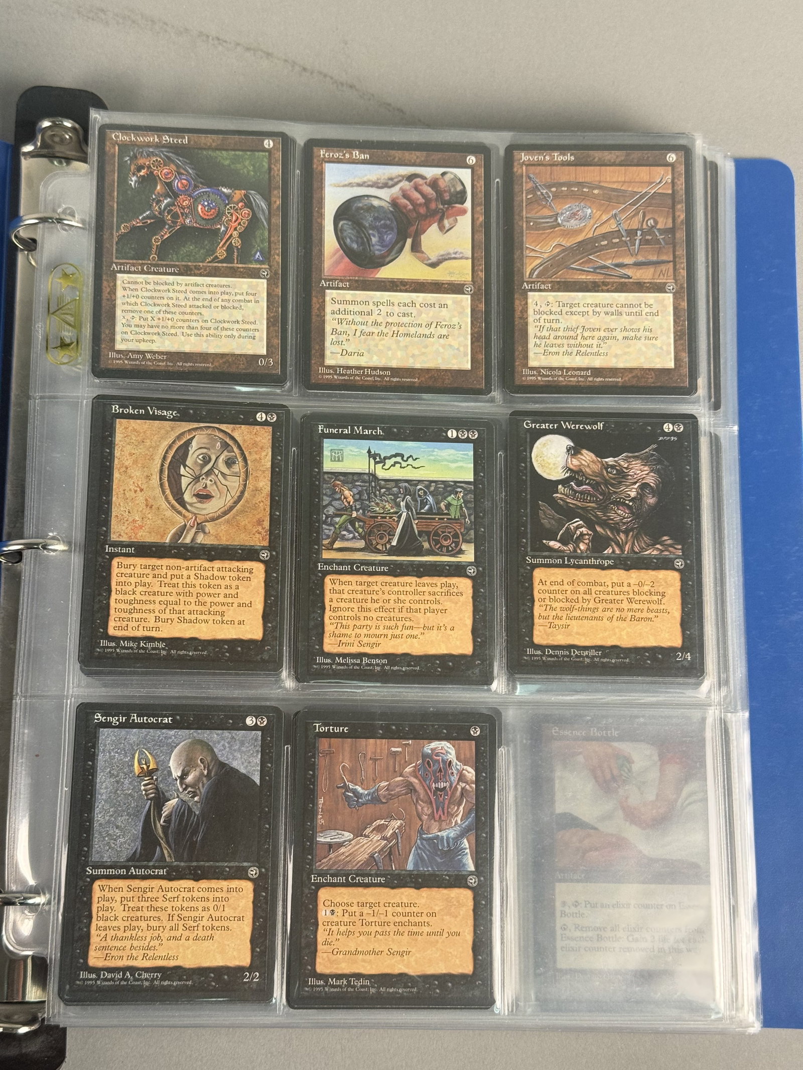 Magic The Gathering Trading Cards 1995-1998 Sets: This is a collection of Magic: The Gathering (MTG) trading cards consisting of cards from the Homelands, Tempest, Stronghold and Urzas Saga expansions. There are multiples (up to 4) of some cards.