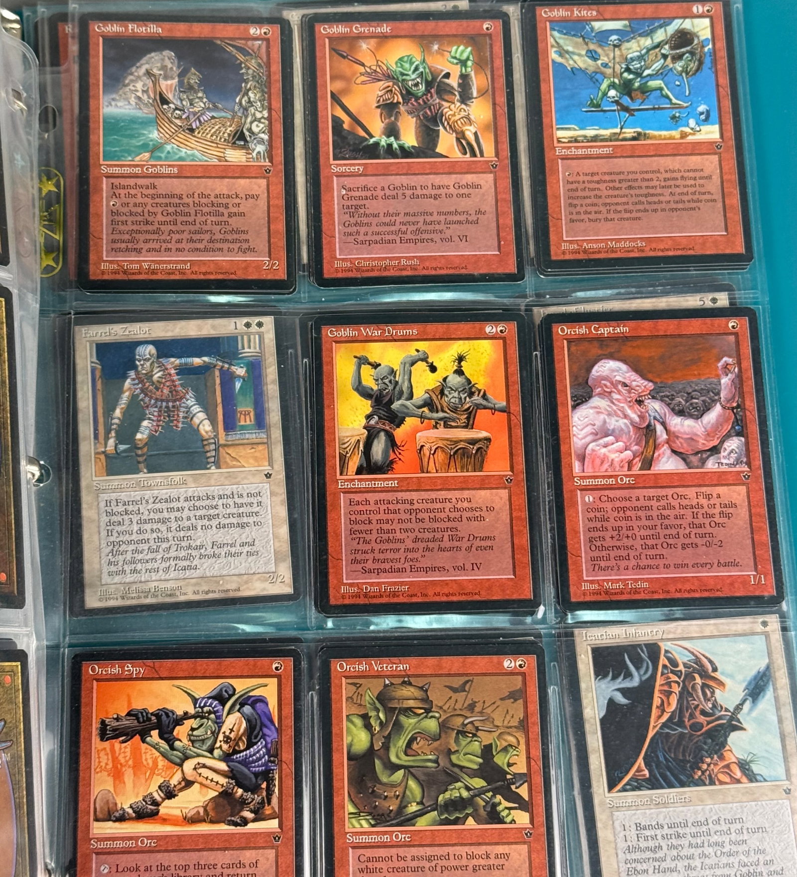 Magic: The Gathering Fallen Empires Cards 1994: A large collection of Magic: The Gathering (MTG) trading cards from the Fallen Empires expansion set, released by Wizards of the Coast in November 1994. There are multiples (up to 4) of some cards. Bi