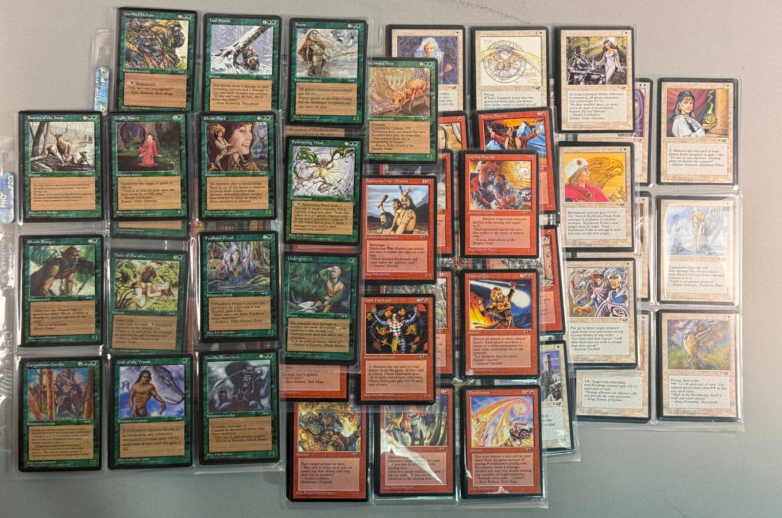 Magic The Gathering Alliances Lot: This lot consists of approximately trading cards from the Magic: The Gathering Alliances expansion set, which was originally released in June 1996. The collection includes a mix of Rare, Uncommon,