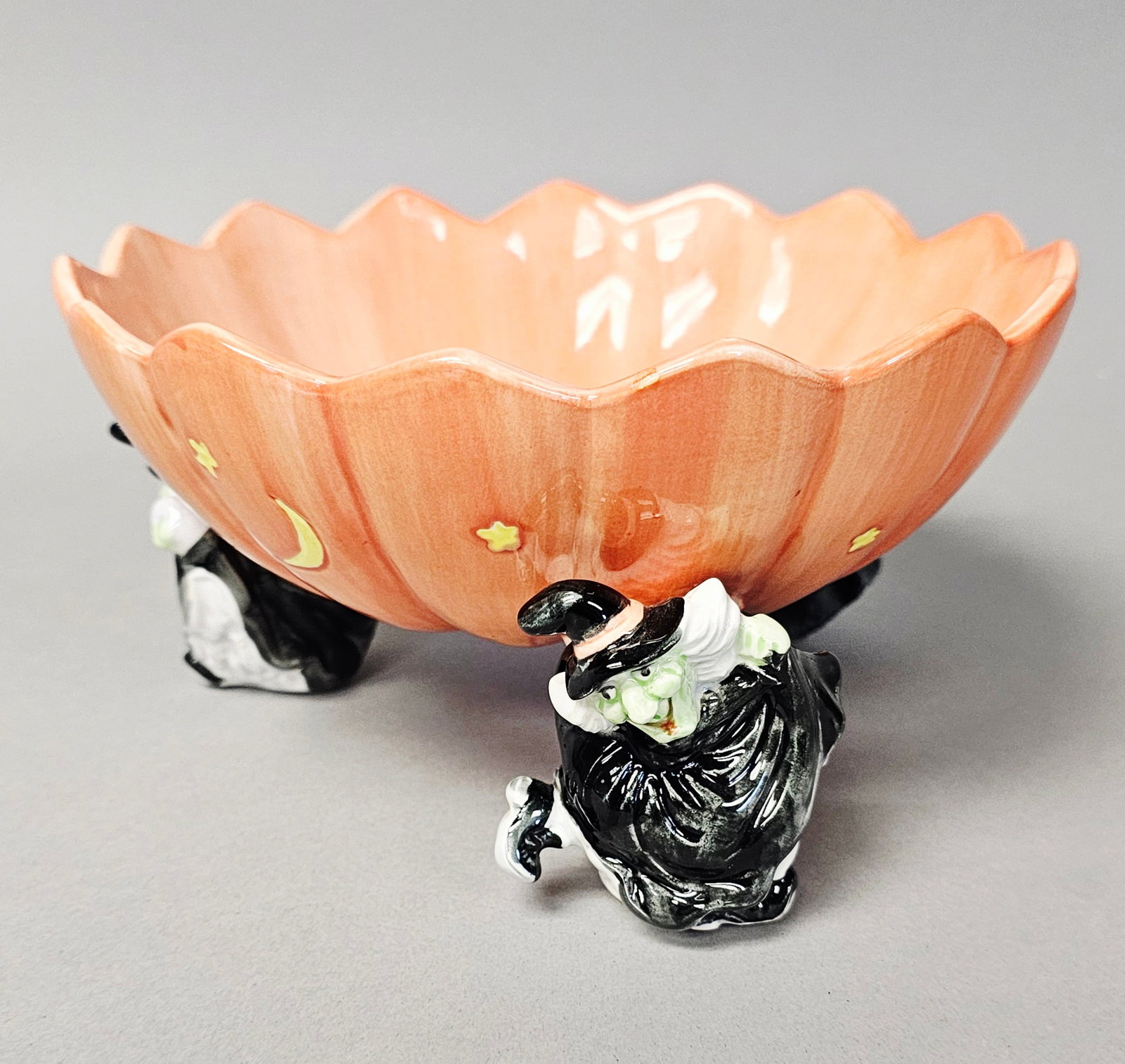 Fitz and Floyd Pumpkin Snack Bowl with Witches (1 of 9)
