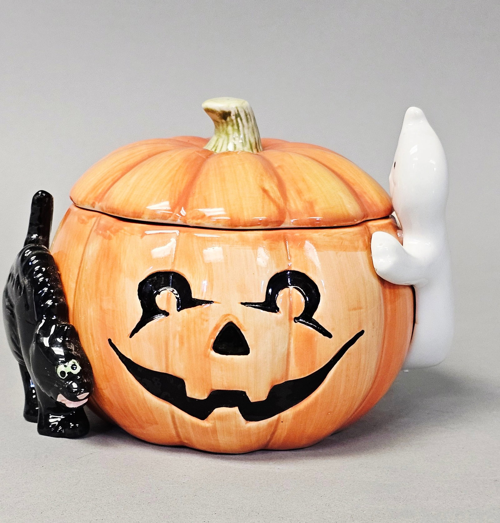Fitz and Floyd Ghost & Pumpkin Ceramic Candy Jar (1 of 9)