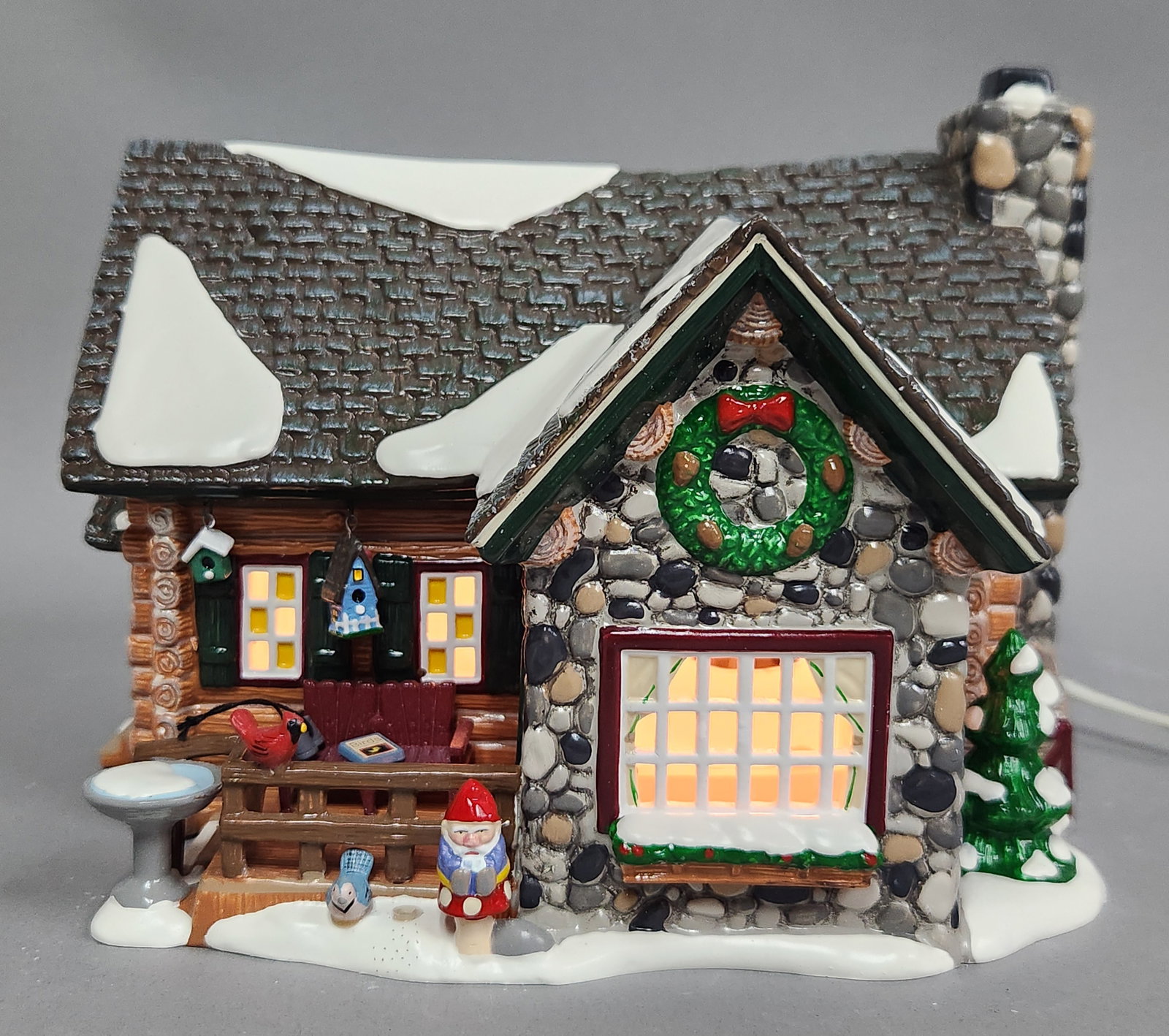 Dept 56 Cedar Point Cabin: This Department 56 Original Snow Village collection is titled Cedar Point Cabin, model number 56.55009. Length: Approximately 9 inches. Appears to be in good condition with no visible chips, cracks,
