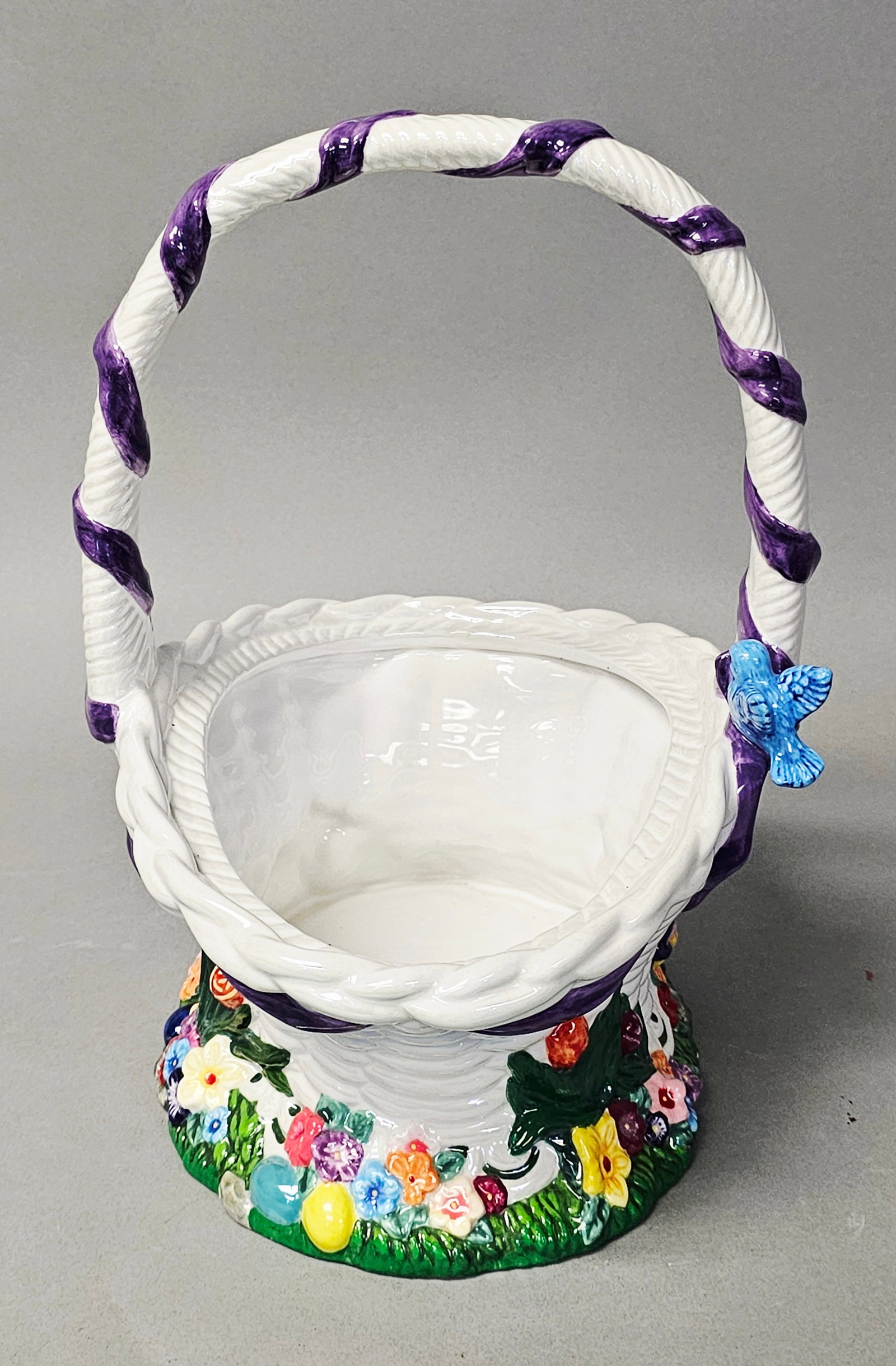 Christopher Radko Lidded Ceramic Easter Egg Basket - 7