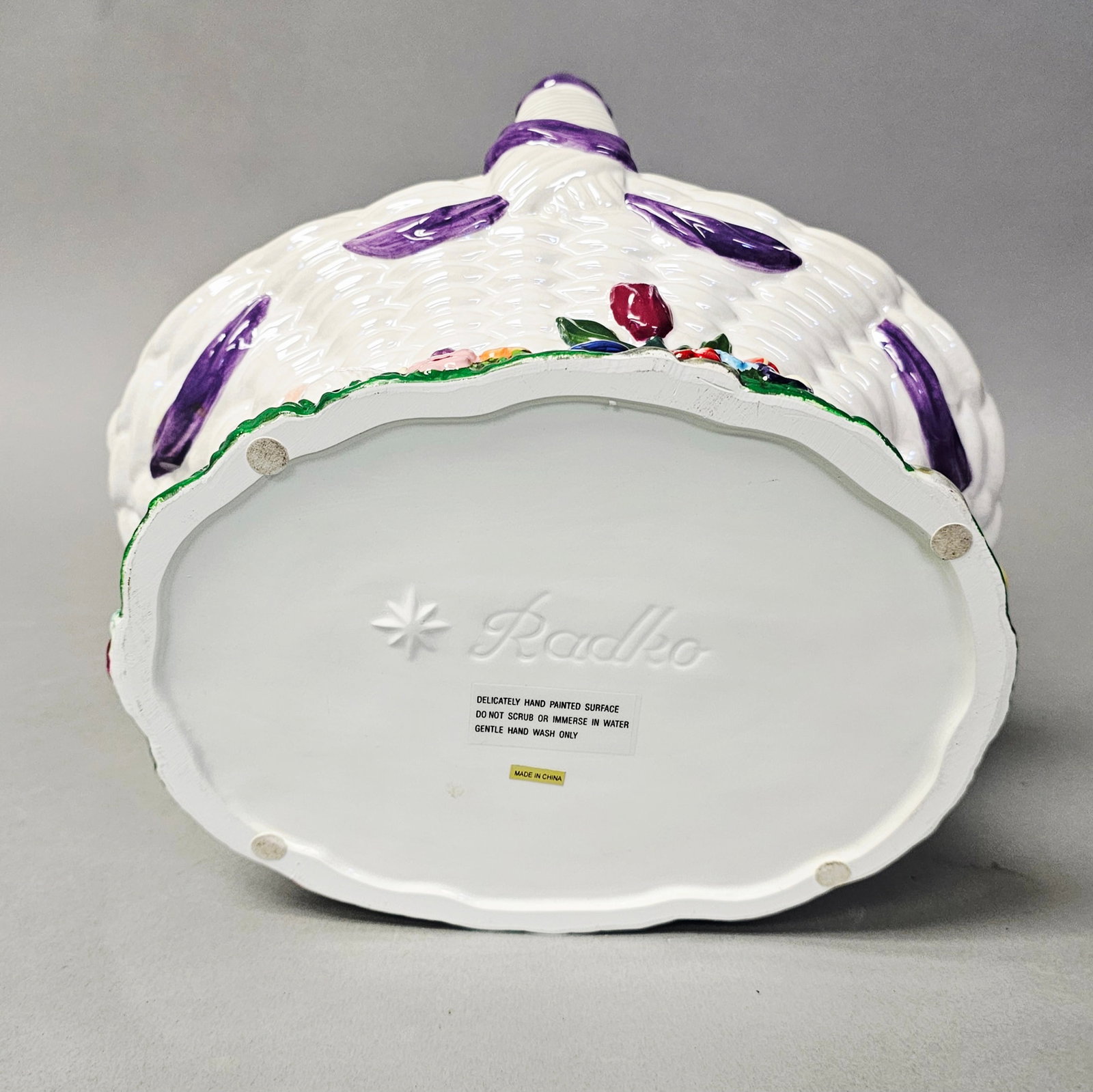 Christopher Radko Lidded Ceramic Easter Egg Basket - 9