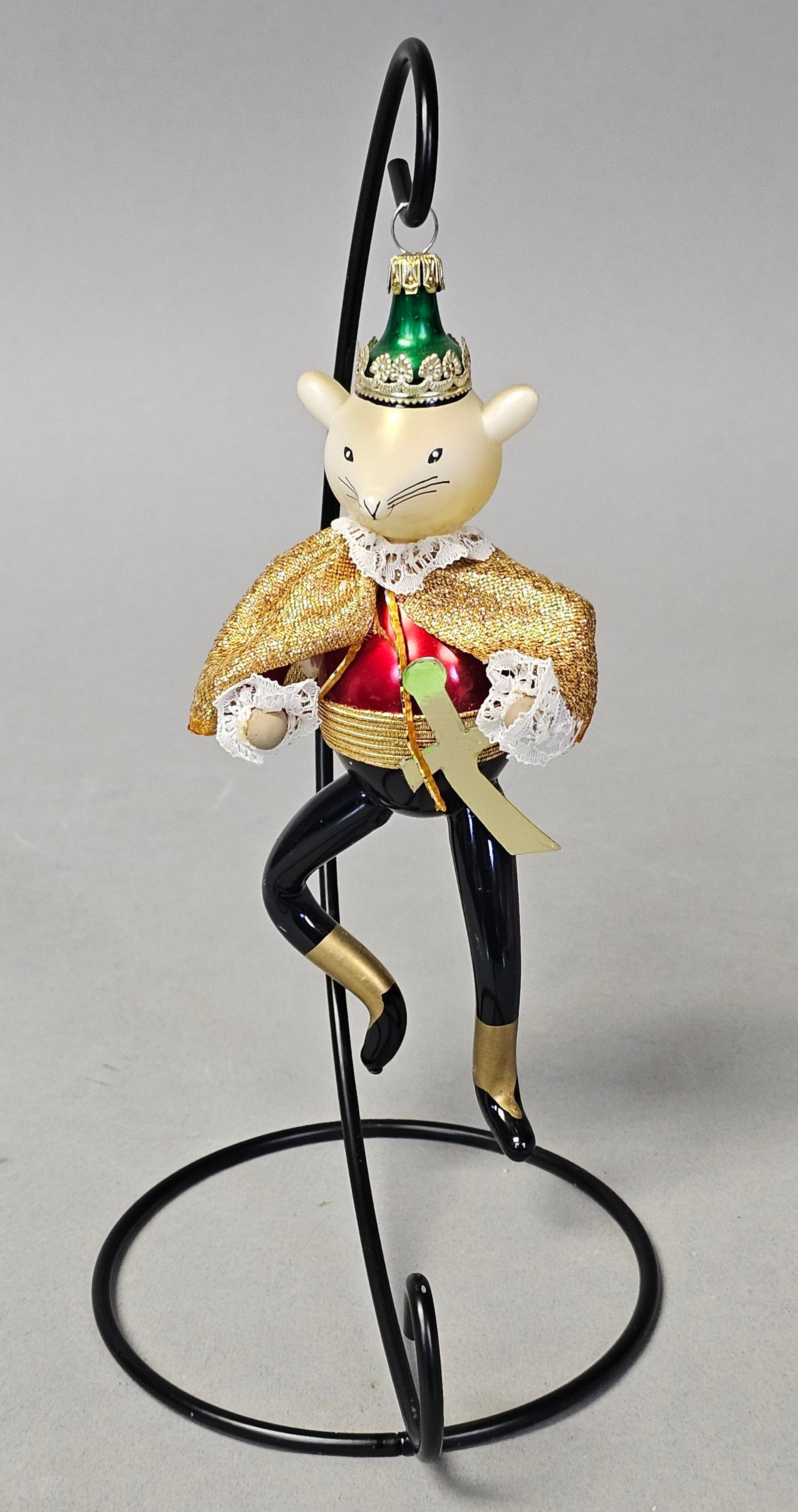 Italian Hand Blown Glass Mouse King Ornament (1 of 5)
