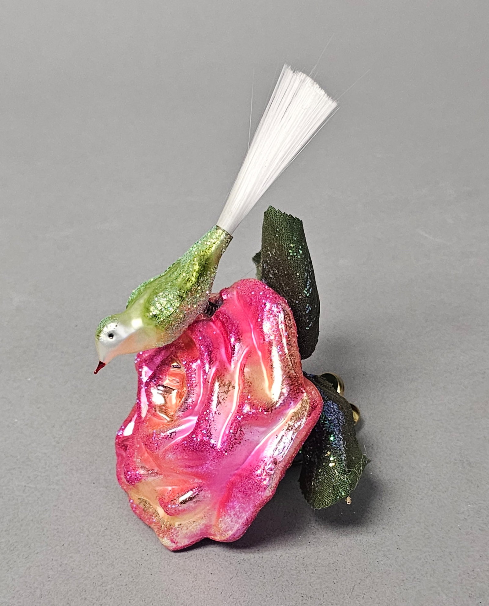 Blown Glass Bird & Rose Clip-On Ornament (1 of 6)