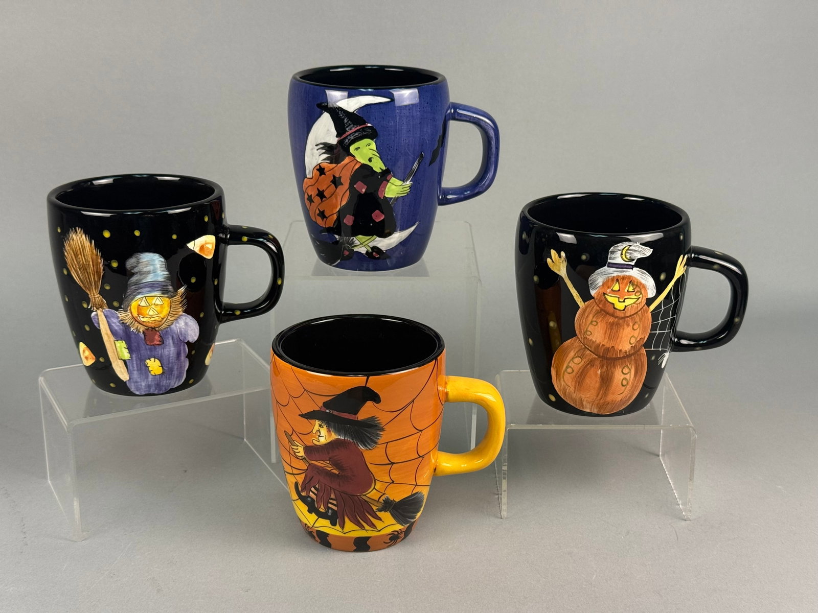 Four Hand Painted Halloween Ceramic Mugs (1 of 7)