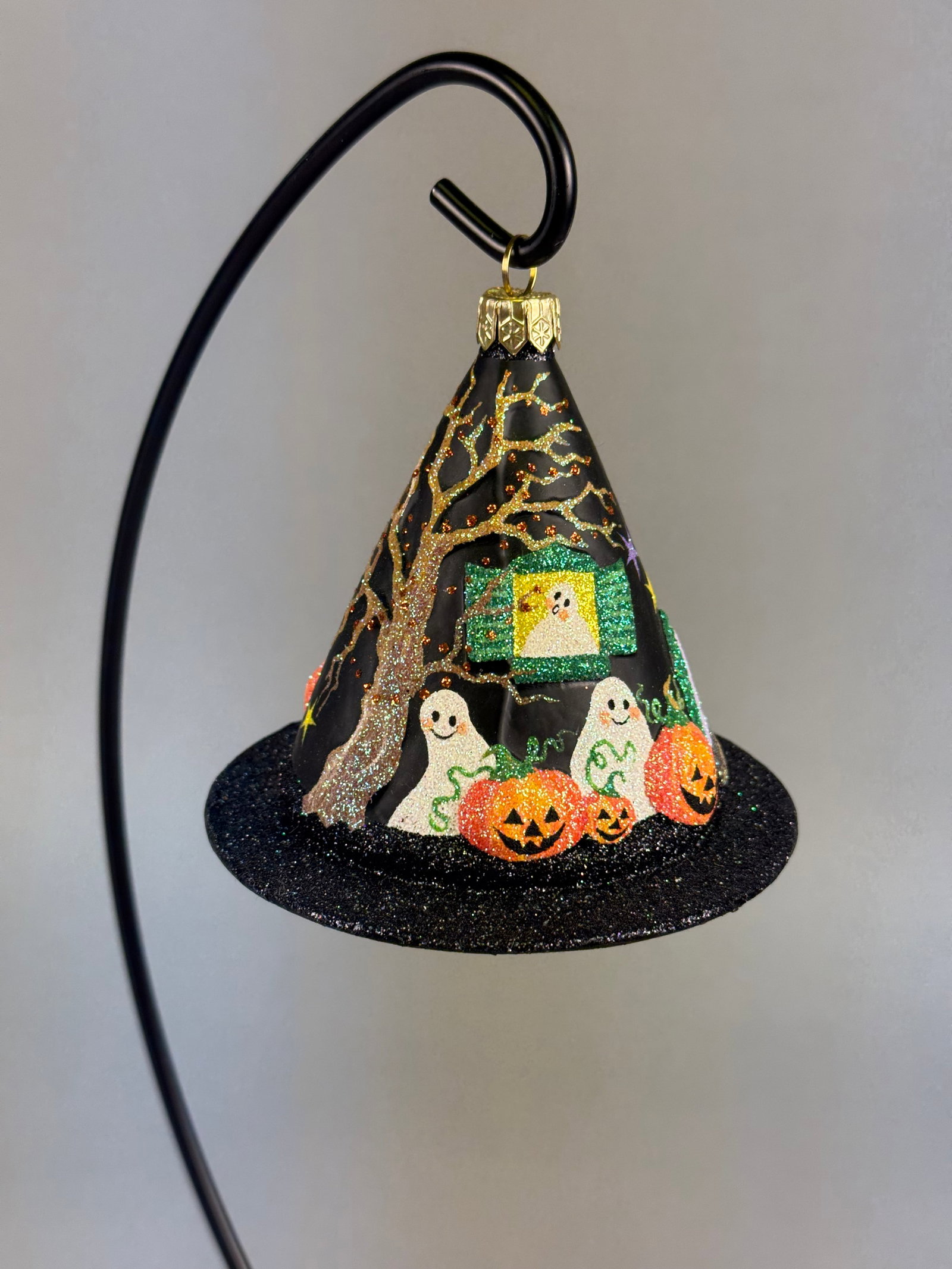 Patricia Breen Villa Boo Glass Halloween Witch Hat Ornament (1 of 7)