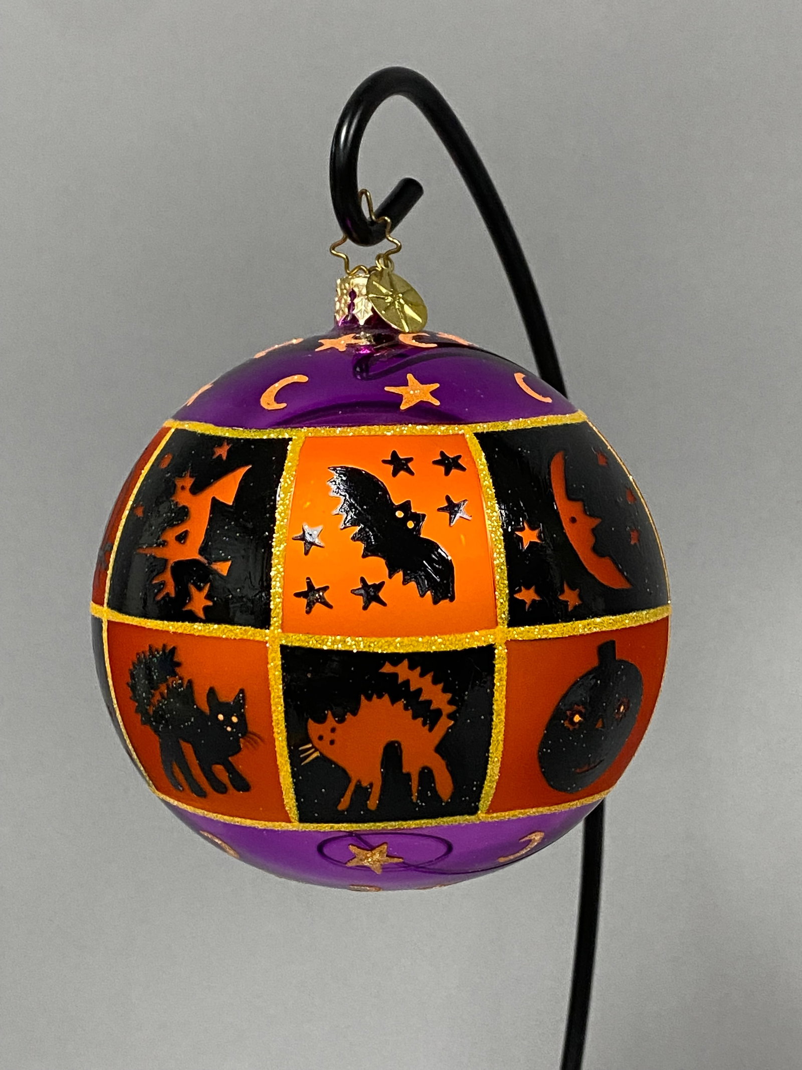 Radko Mouth-Blown Glass Halloween Checkerboard Ornament (1 of 5)
