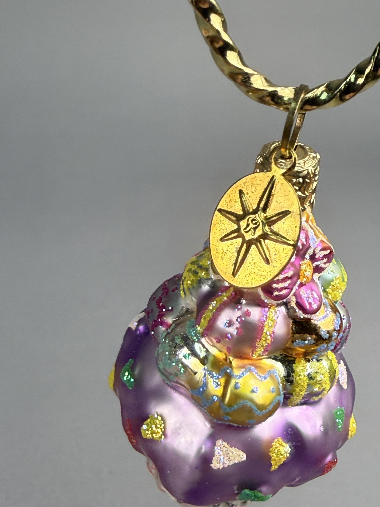 Radko Hand-Painted Glass Easter Egg Cupcake Ornament - 2