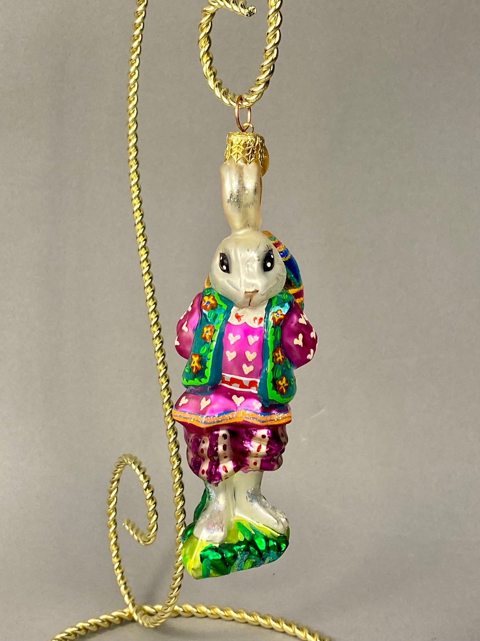 Radko Traveling Easter Bunny Hand Blown Glass Ornament (1 of 4)