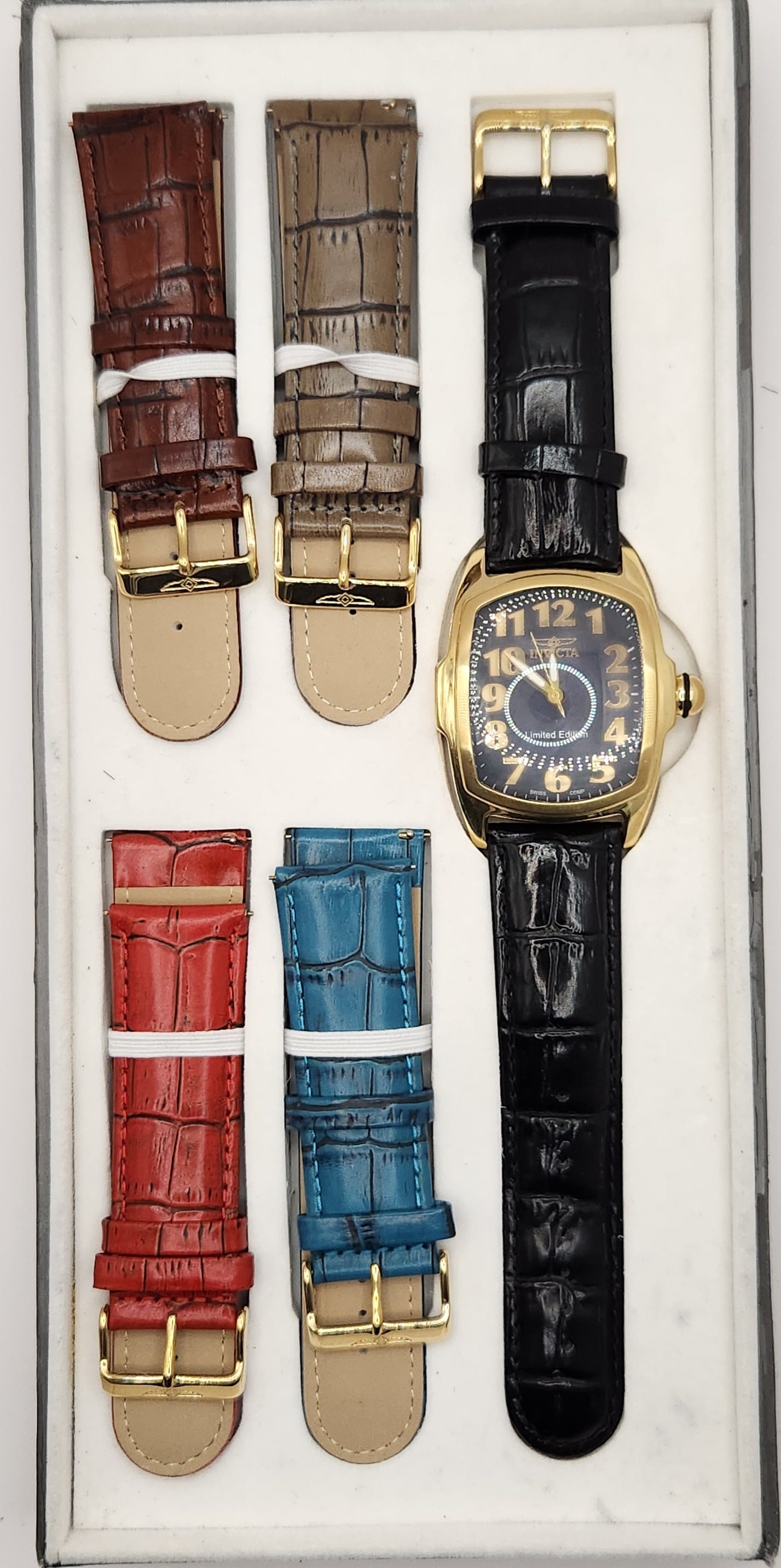 Invicta Lupah Limited Edition Model 6406 Watch: This is an Invicta Lupah Limited Edition wristwatch, model number 6406.The watch is fitted with a Flame-Fusion Crystal and is water-resistant to 30 meters. Case Width: 43mm Lug-to-Lug: 58mm. The watch