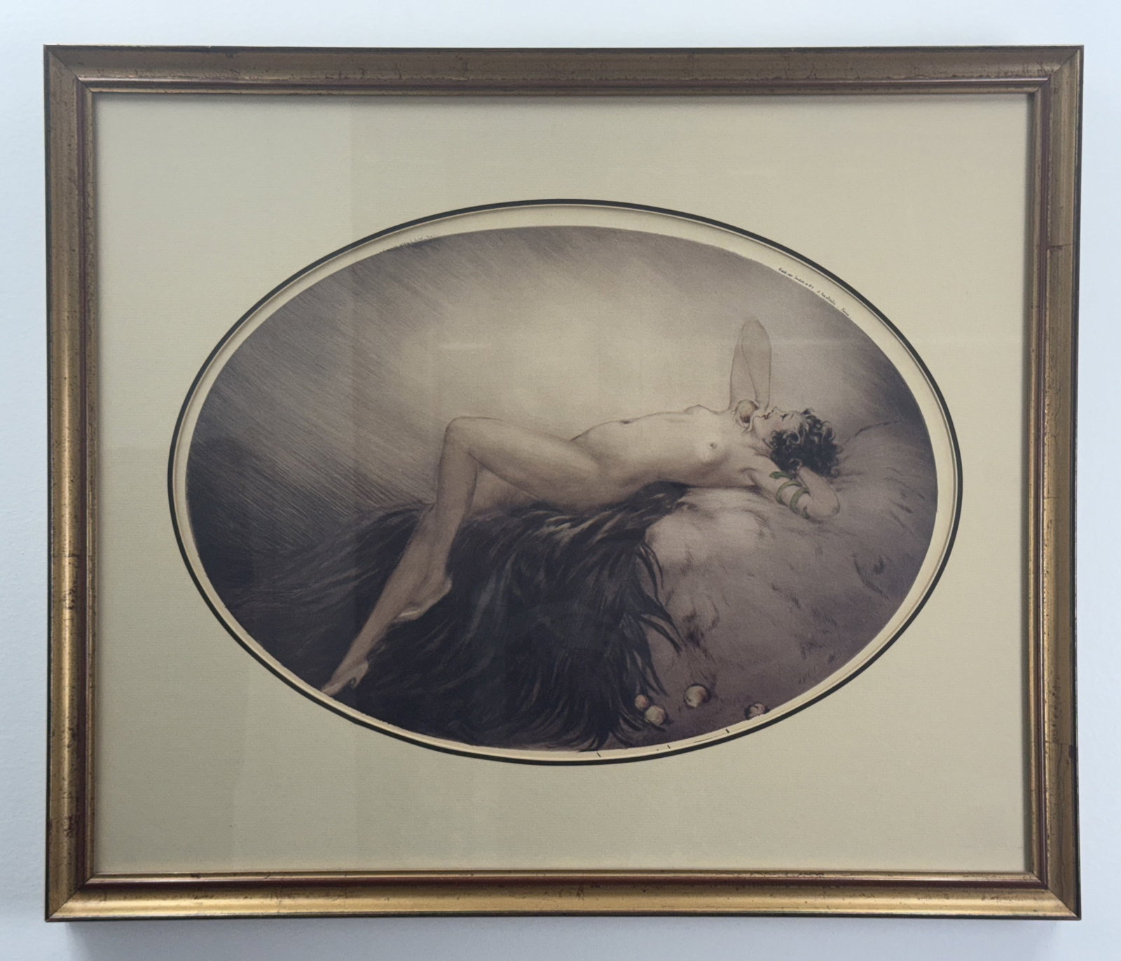 Louis Icart, Eve, Etching with Drypoint and Aquatint: This etching with drypoint and aquatint by Louis Icart (French, 1888-1950) is titled Eve. The upper right margin is printed with Edite par Joubert et Cie - 5 Rue Scribe - Paris. The work is presented 