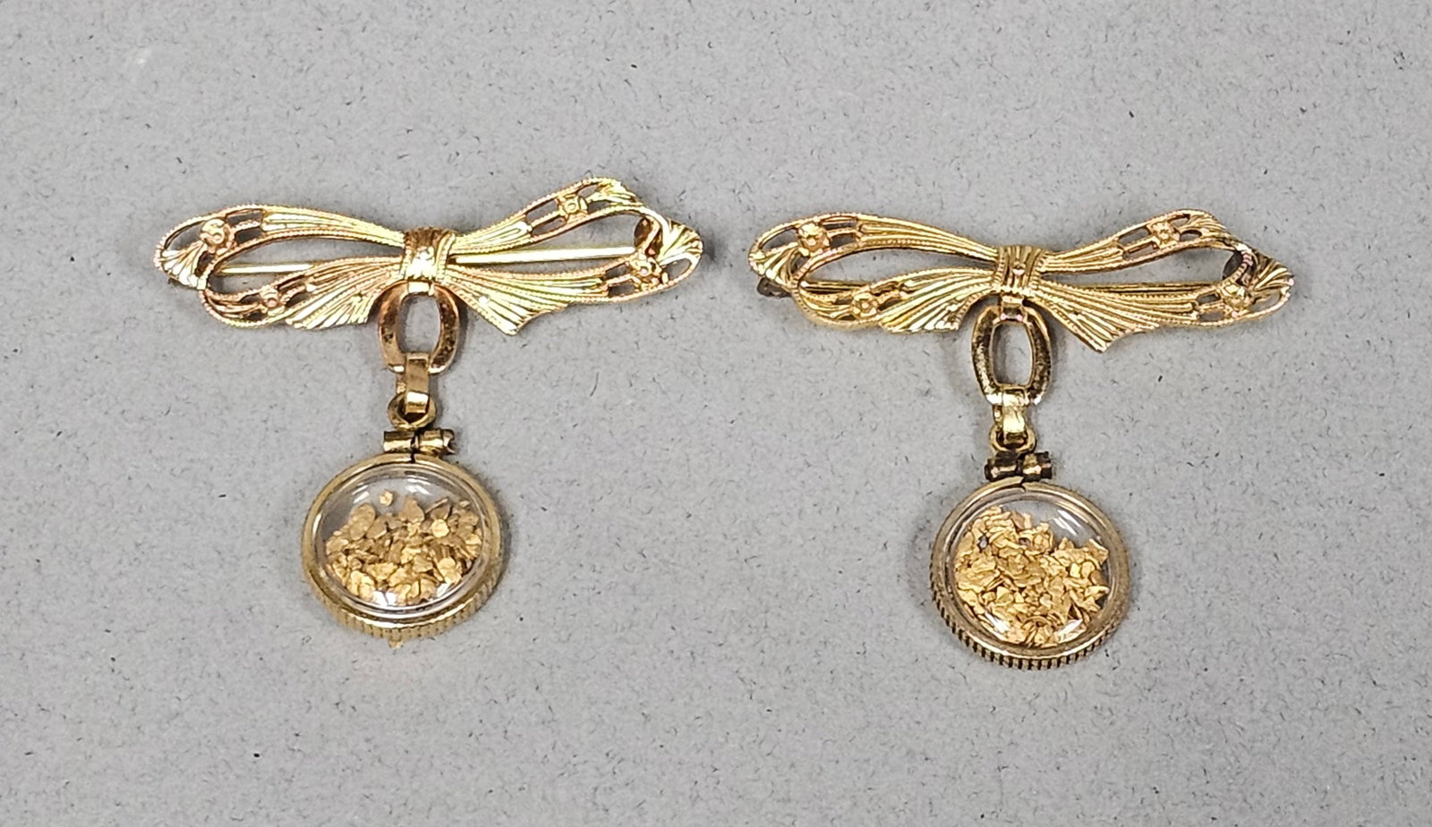 10K Gold Filled Brooches with Gold Flakes (1 of 8)