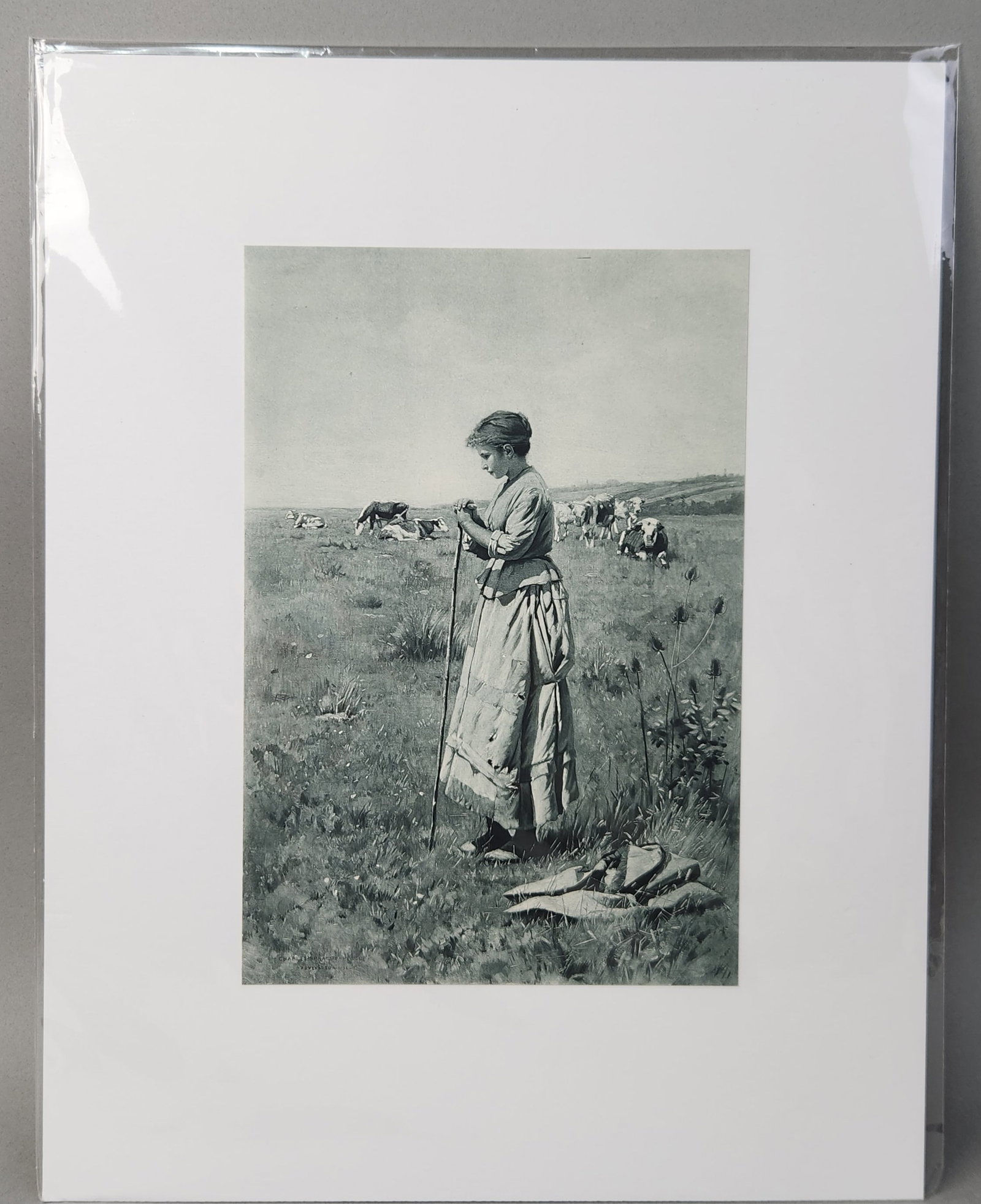Charles Sprague Pearce Shepherdess: Charles Sprague Pearce (American, 1851-1914). Shepherdess. 1890. This photogravure plate was originally published in Recent Ideals of American Art by George William Sheldon (D. Appleton and Company, N