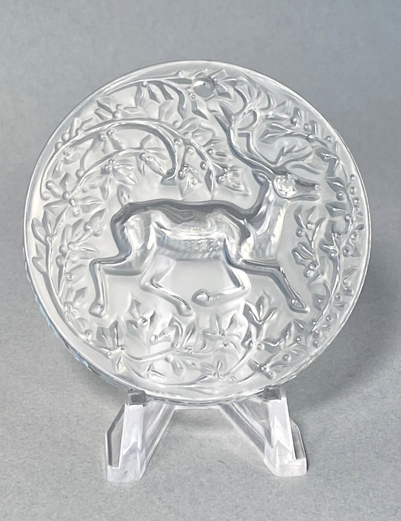 Lalique France Crystal Reindeer Christmas Ornament (1 of 5)