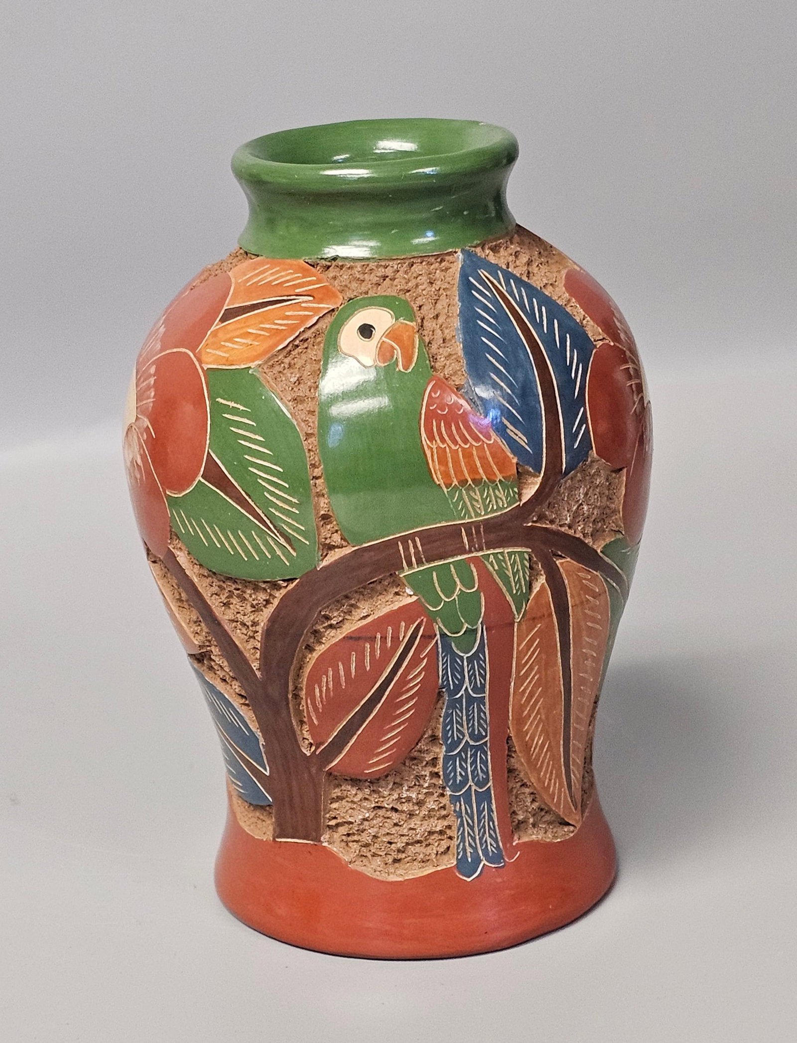 Roger Calero Carved Nicaraguan Pottery Vase (1 of 7)