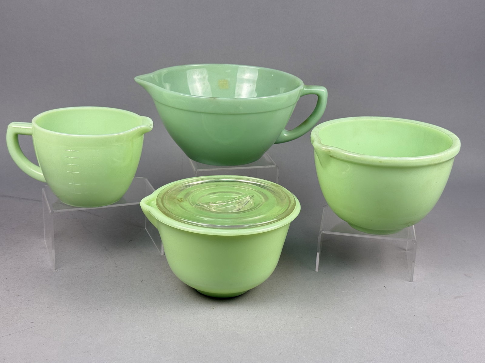 Five-Pieces of Fire-King Jadeite Kitchenware (1 of 9)