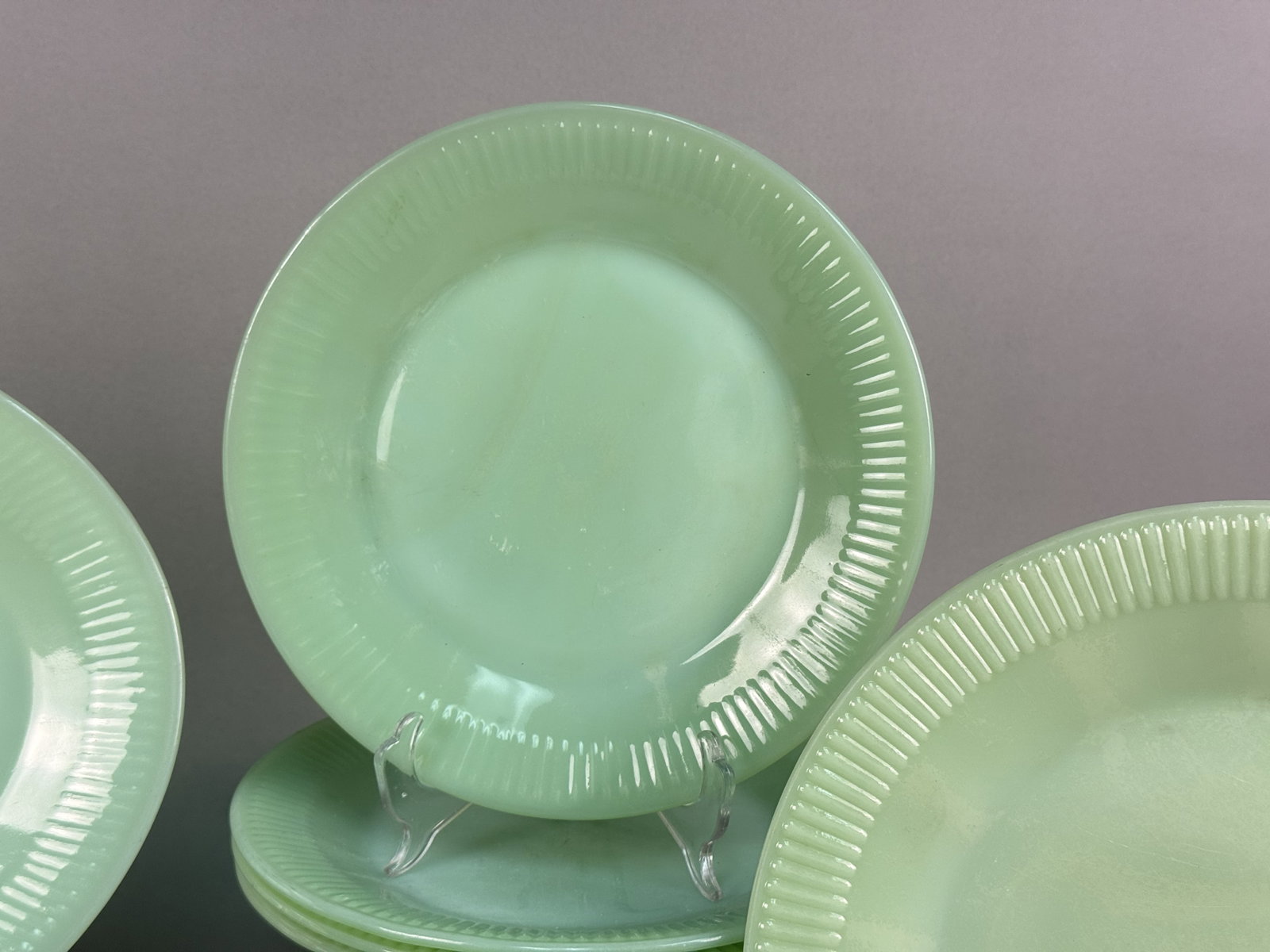 Fire-King Jadeite Jane Ray Pattern Mixed Set - 4