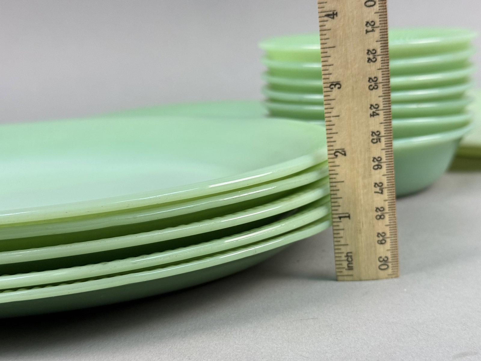 Fire-King Jadeite Jane Ray Pattern Mixed Set - 9
