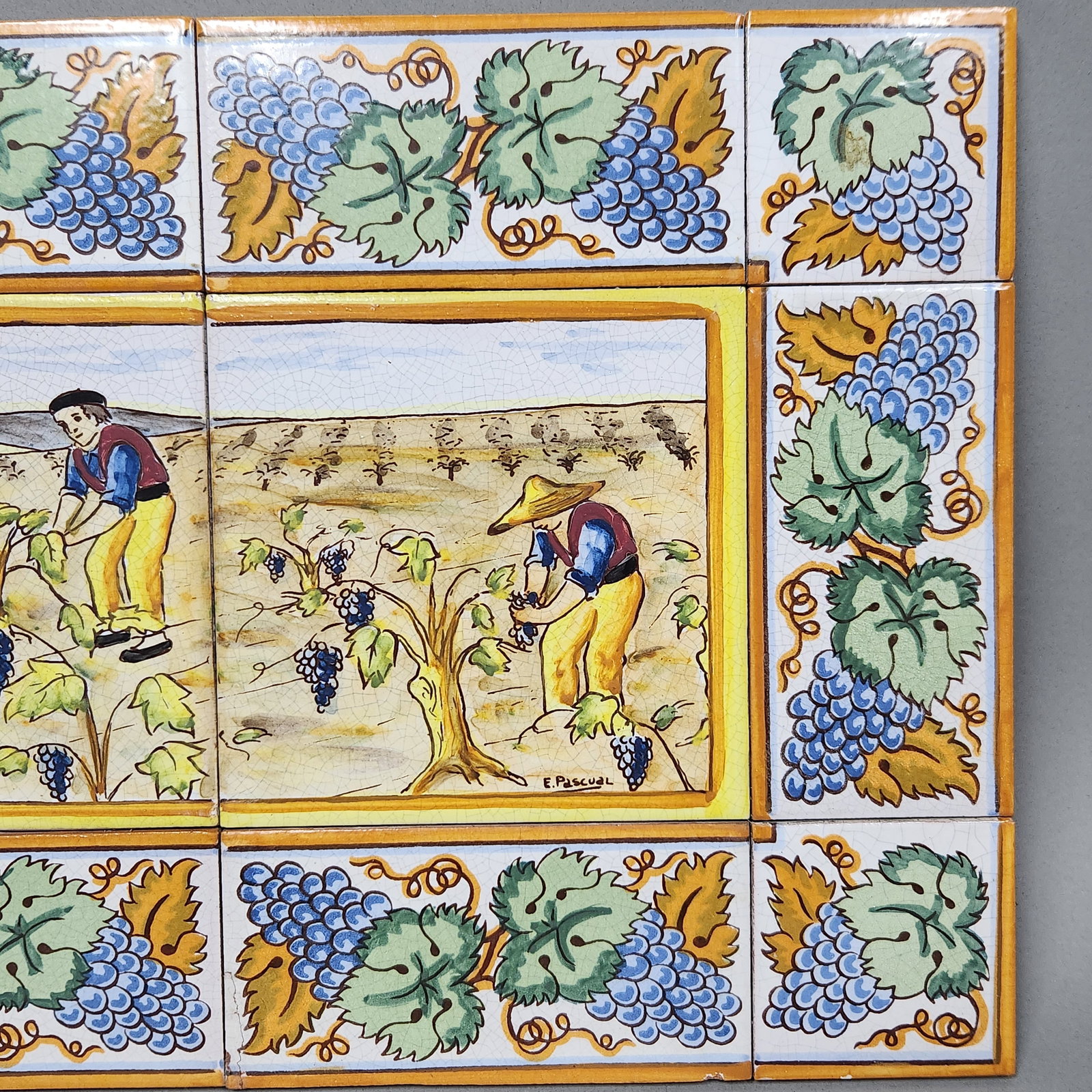 E Pascual Polychrome Ceramic Tile Mural - 7