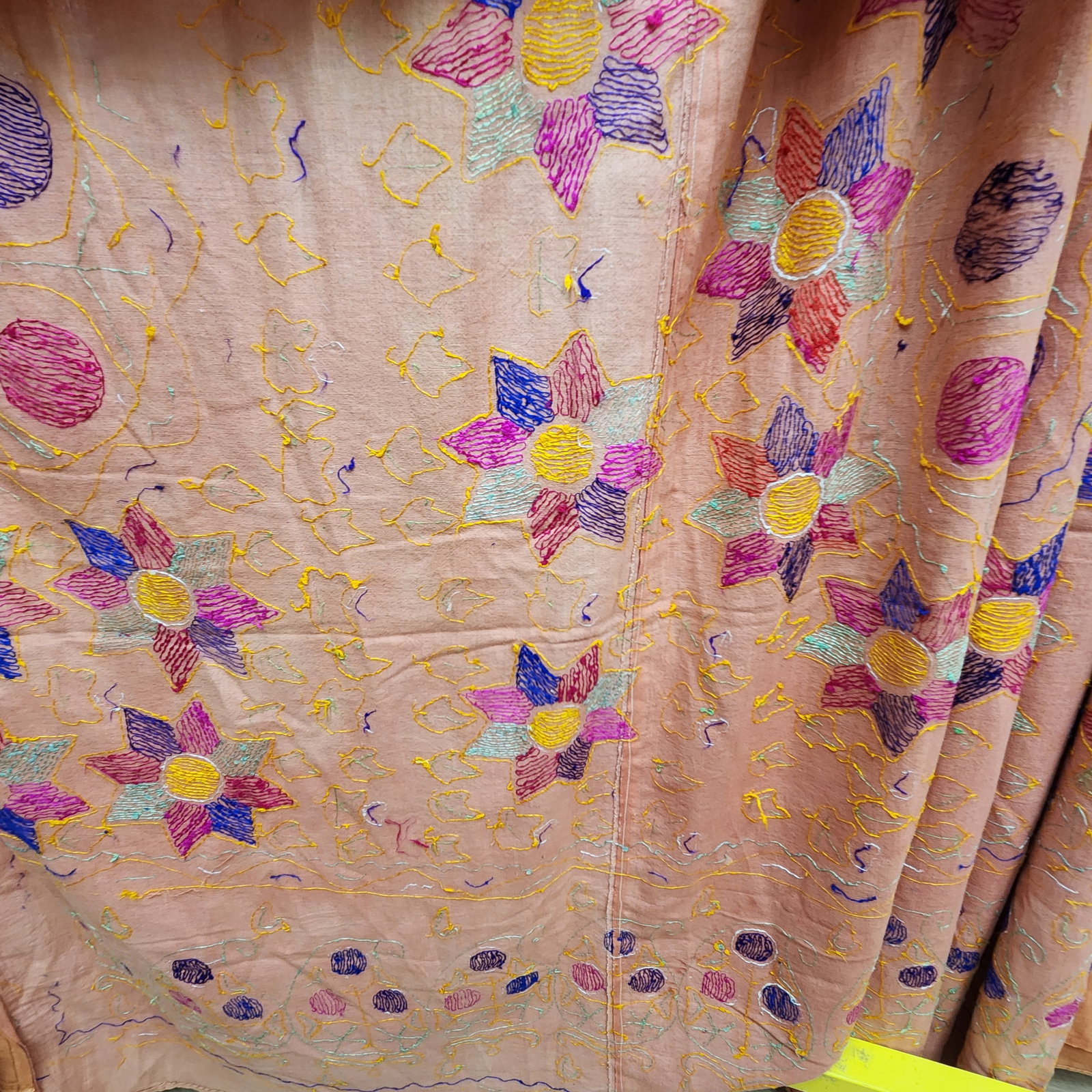 Hand-Embroidered Phulkari Textile Panel - 9