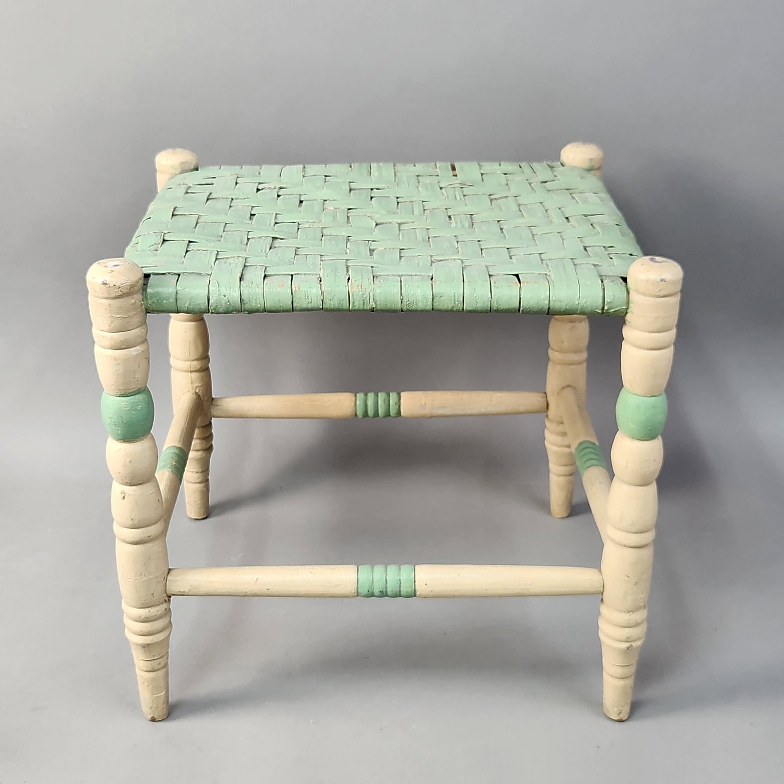 American Painted Wood Footstool (1 of 6)