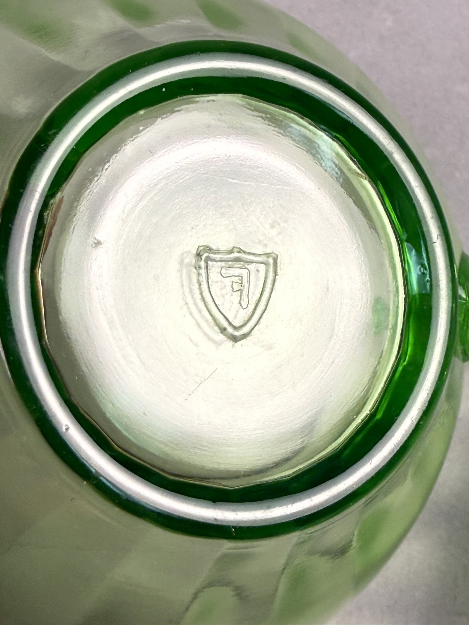 Five Green Uranium Glass Items - 2