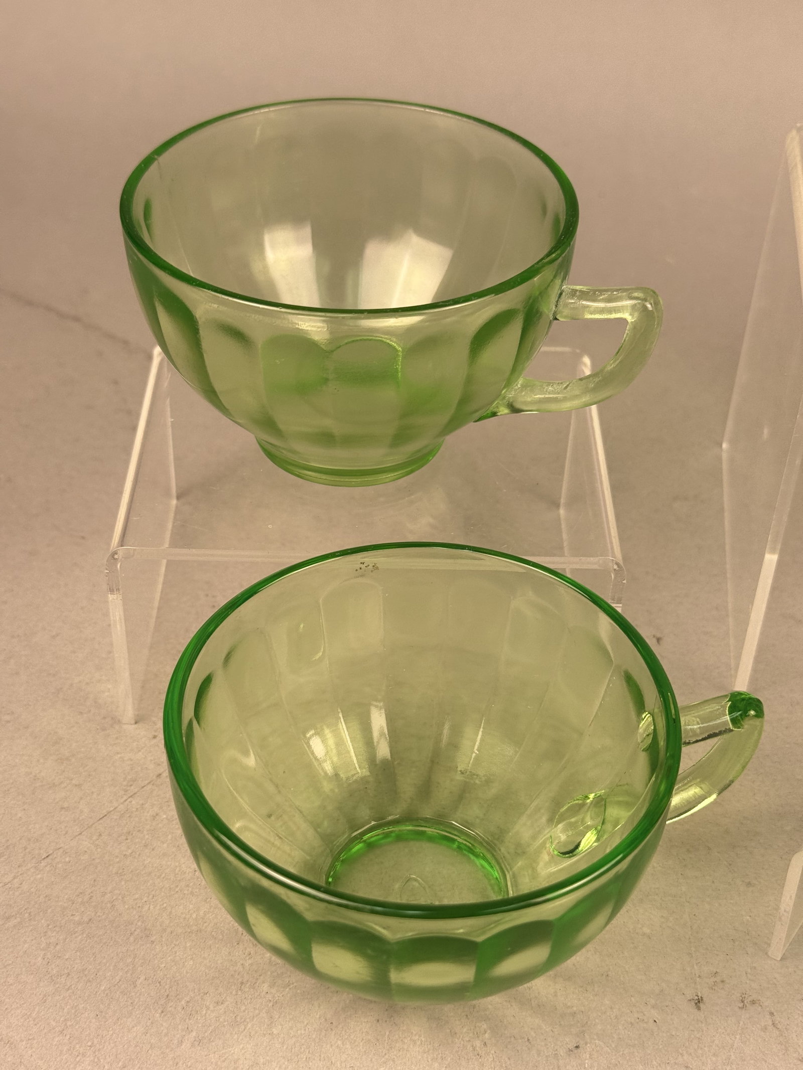 Five Green Uranium Glass Items - 5