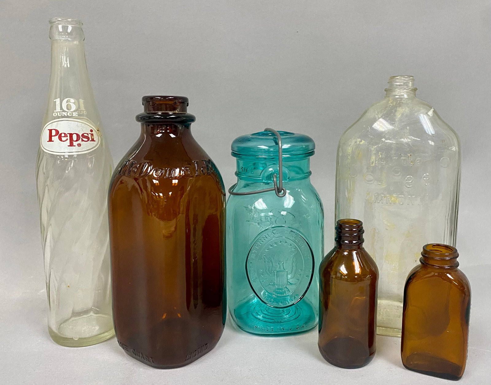 Six Vintage American Glass Bottles and Jars (1 of 9)