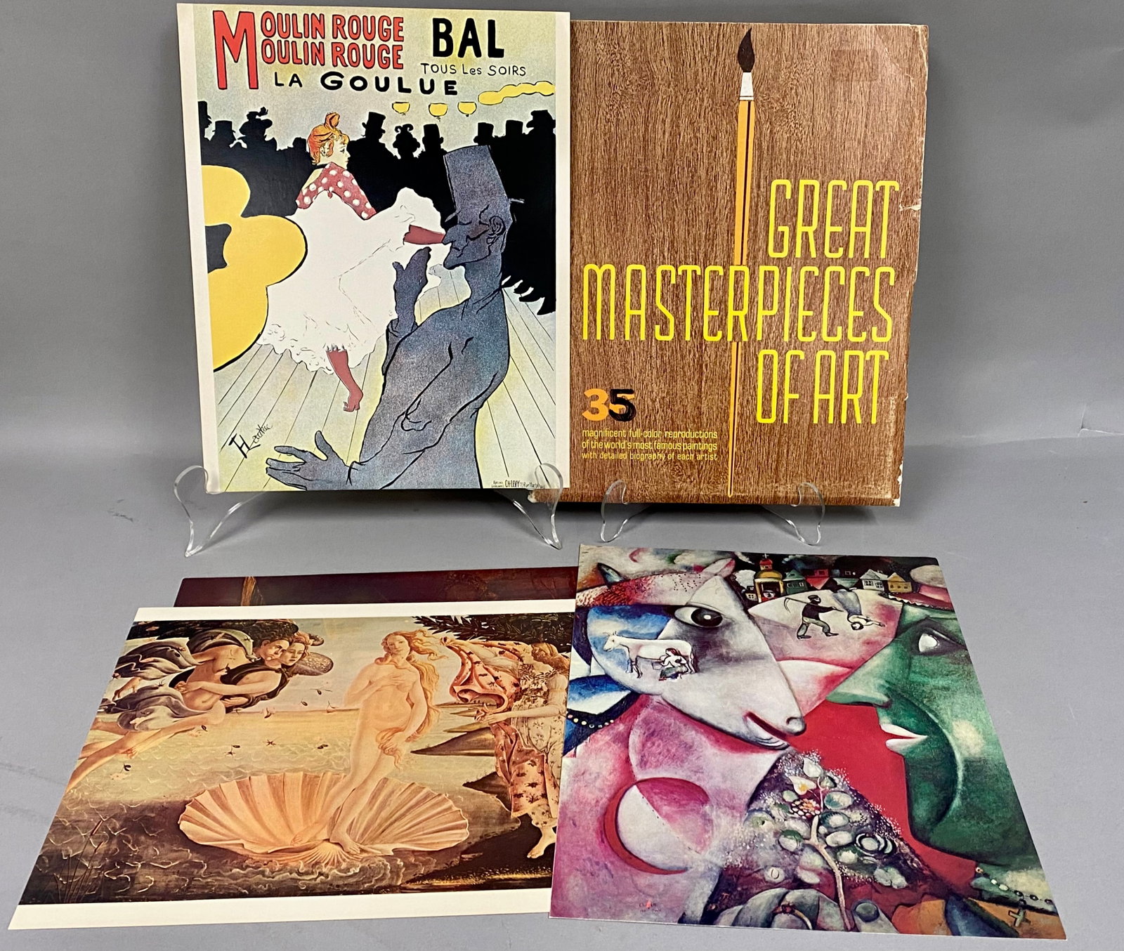 Great Masterpieces of Art Lithographic Reproductions: This lot features a portfolio titled Great Masterpieces of Art, containing thirty-five full-color lithographic reproductions of works by significant historical and modern artists. Published in 1973