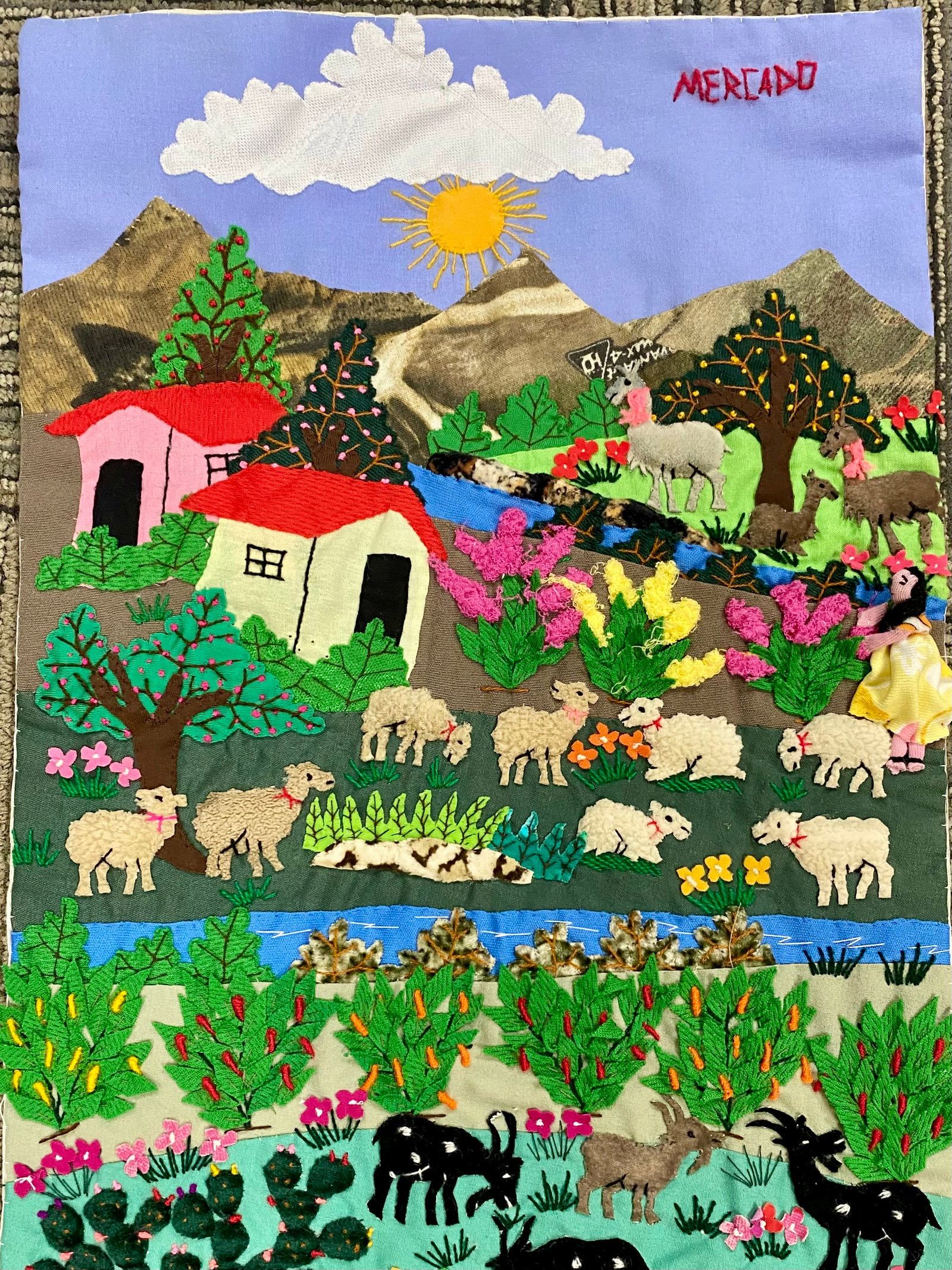 Peruvian Three-Dimensional Arpillera Wall Hanging - 2