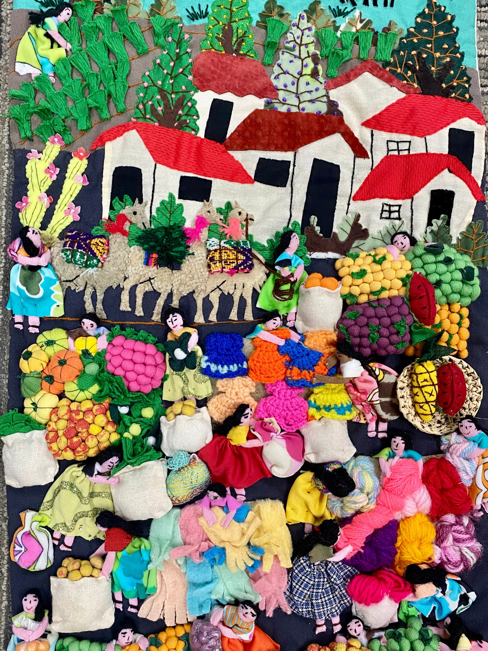 Peruvian Three-Dimensional Arpillera Wall Hanging - 3