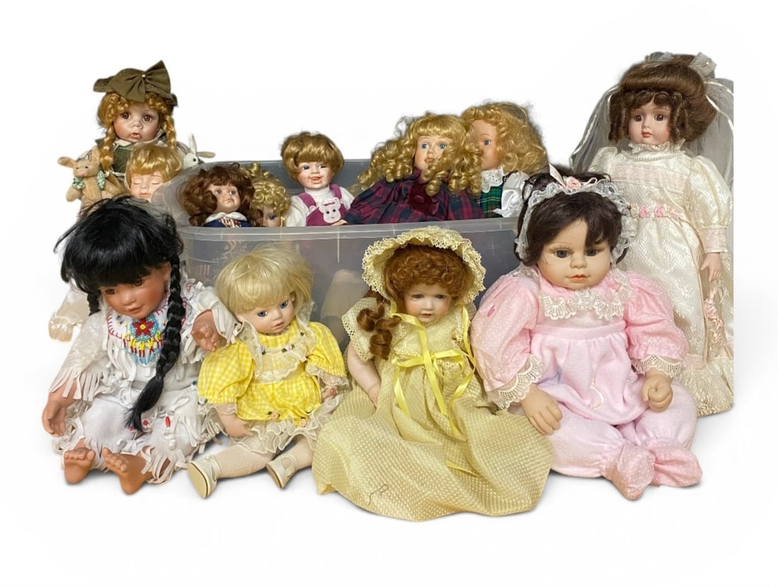12 Contemporary Collectible Porcelain Dolls (1 of 9)