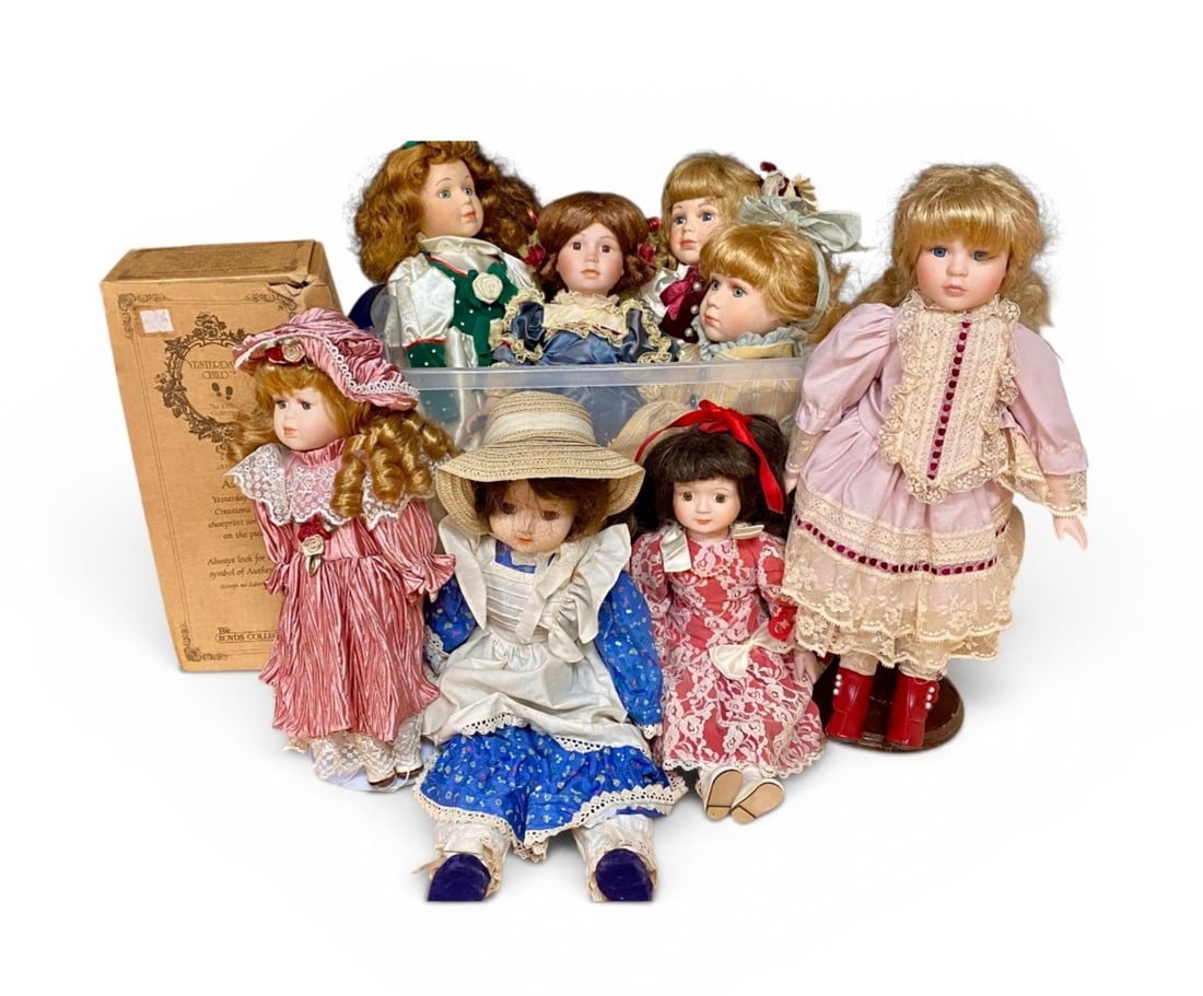 9 Contemporary Porcelain Collectible Dolls (1 of 5)