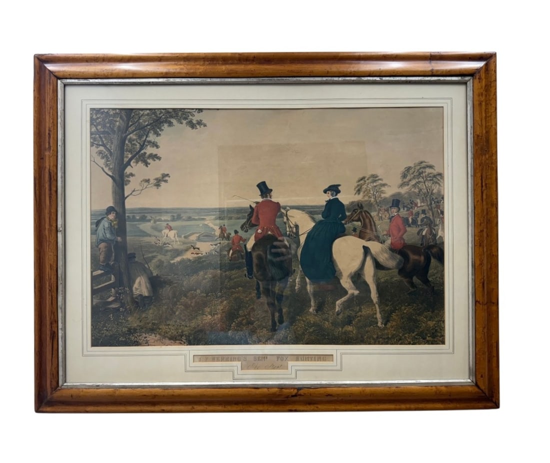 J. F. Herring Fox Hunting: The Start Engraving: After John Frederick Herring Senior (British, 1795-1865). This hand-colored intaglio print, utilizing engraving and aquatint, is titled The Start and belongs to a series of fox hunting scenes. The