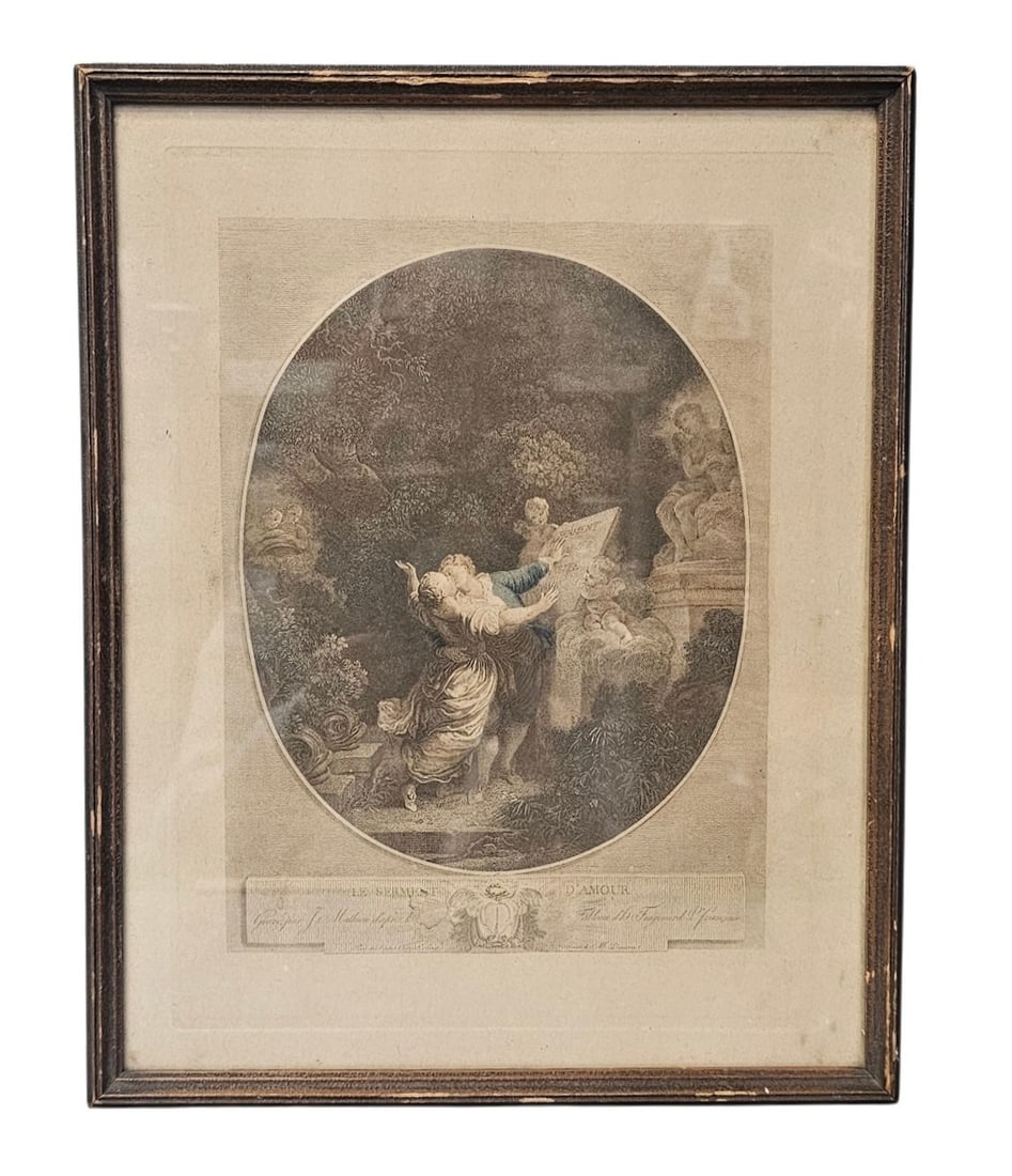 Jean Mathieu Engraving Le Serment d'Amour (1 of 8)