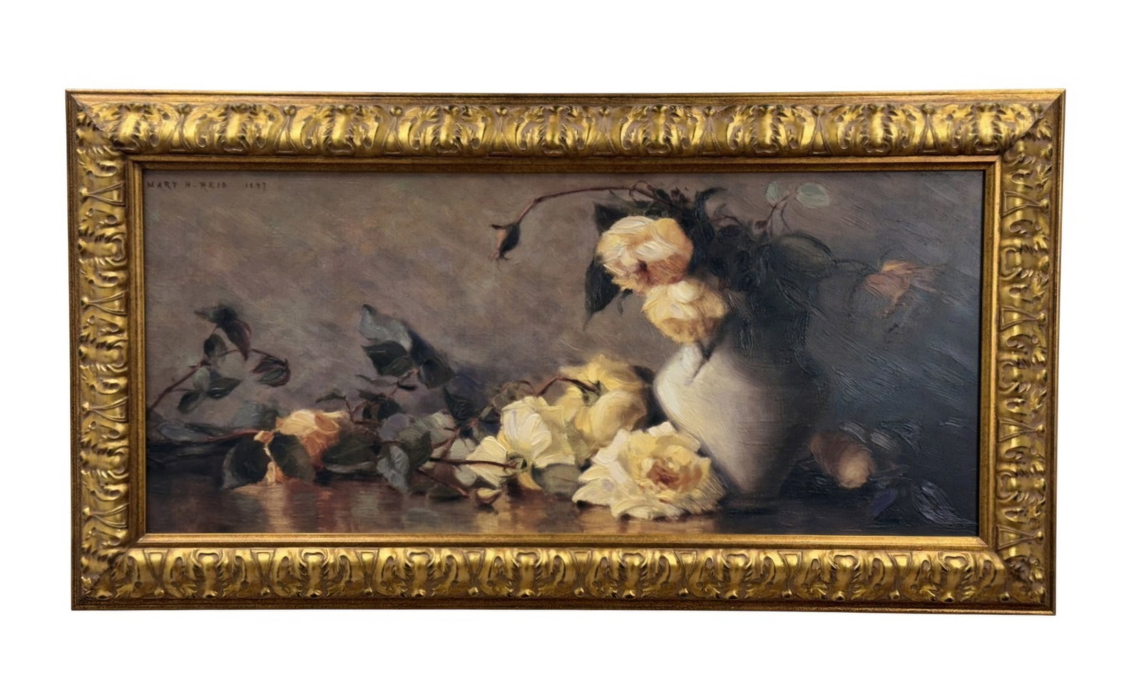 Mary Heister Reid, A Harmony Brushstrokes Artist Enhanced: This lot features a Brushstrokes fine art reproduction on canvas after Mary Heister Reid (American/Canadian, 1854-1921), titled A Harmony in Grey and Yellow. The work is 28 out of an edition of 295.
