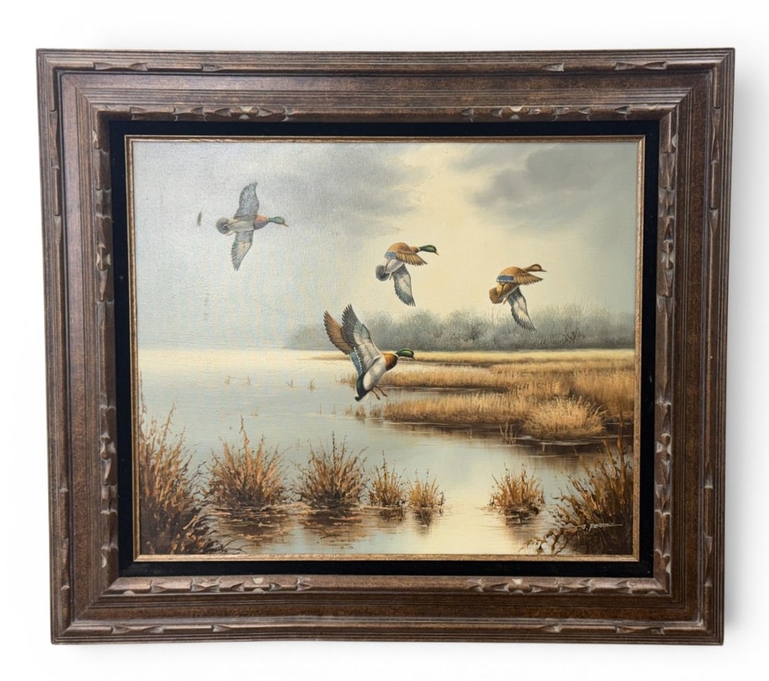 S. Perrine Mallards in Flight Oil on Canvas (1 of 8)