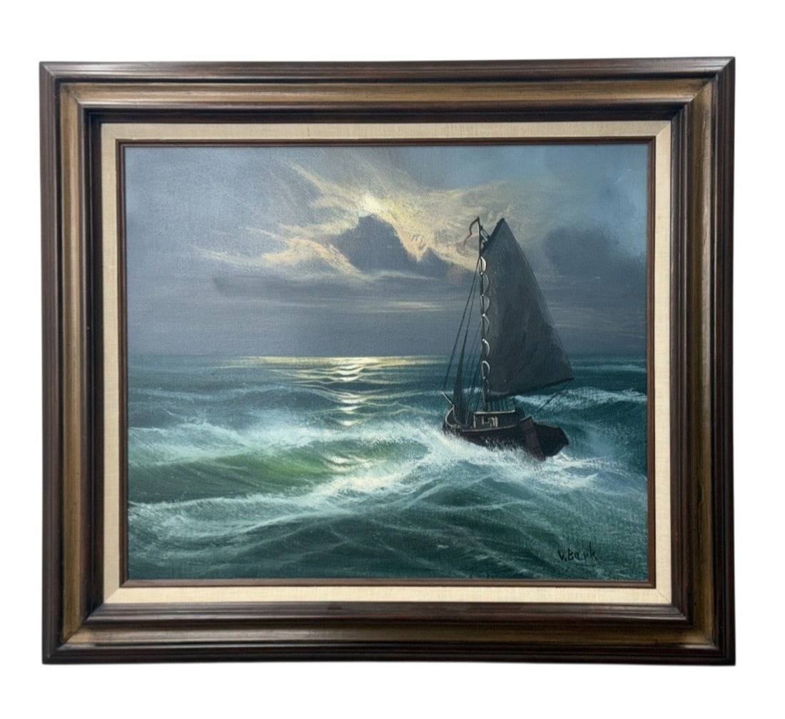 V. Berk Maritime Oil on Canvas Seascape (1 of 8)
