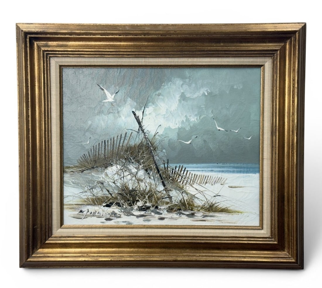 Dunes Oil on Canvas Painting Signed Morgan (1 of 6)