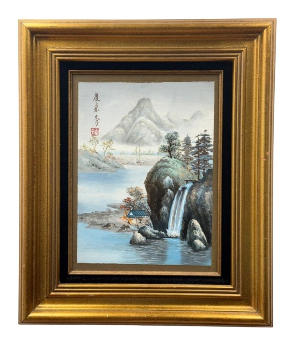 East Asian Style Landscape Oil on Canvas (1 of 8)