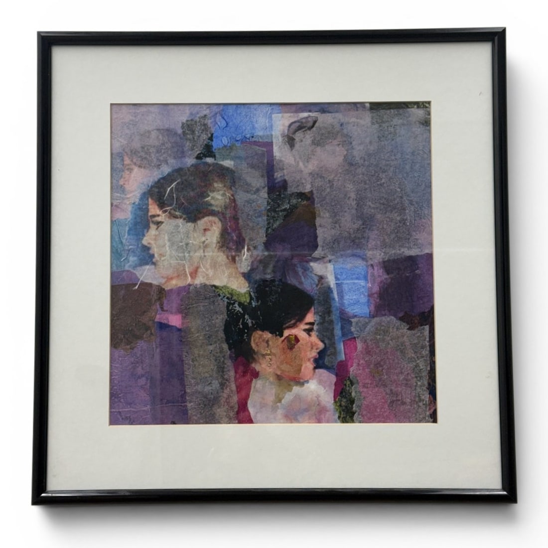 Gretchen Foster Spirit of a Young Girl, 2007: This original mixed media collage on paper, titled Spirit of a Young Girl, is by Michigan artist Gretchen Foster and dated 2007. The work exhibits a textured surface characteristic of layered collage 