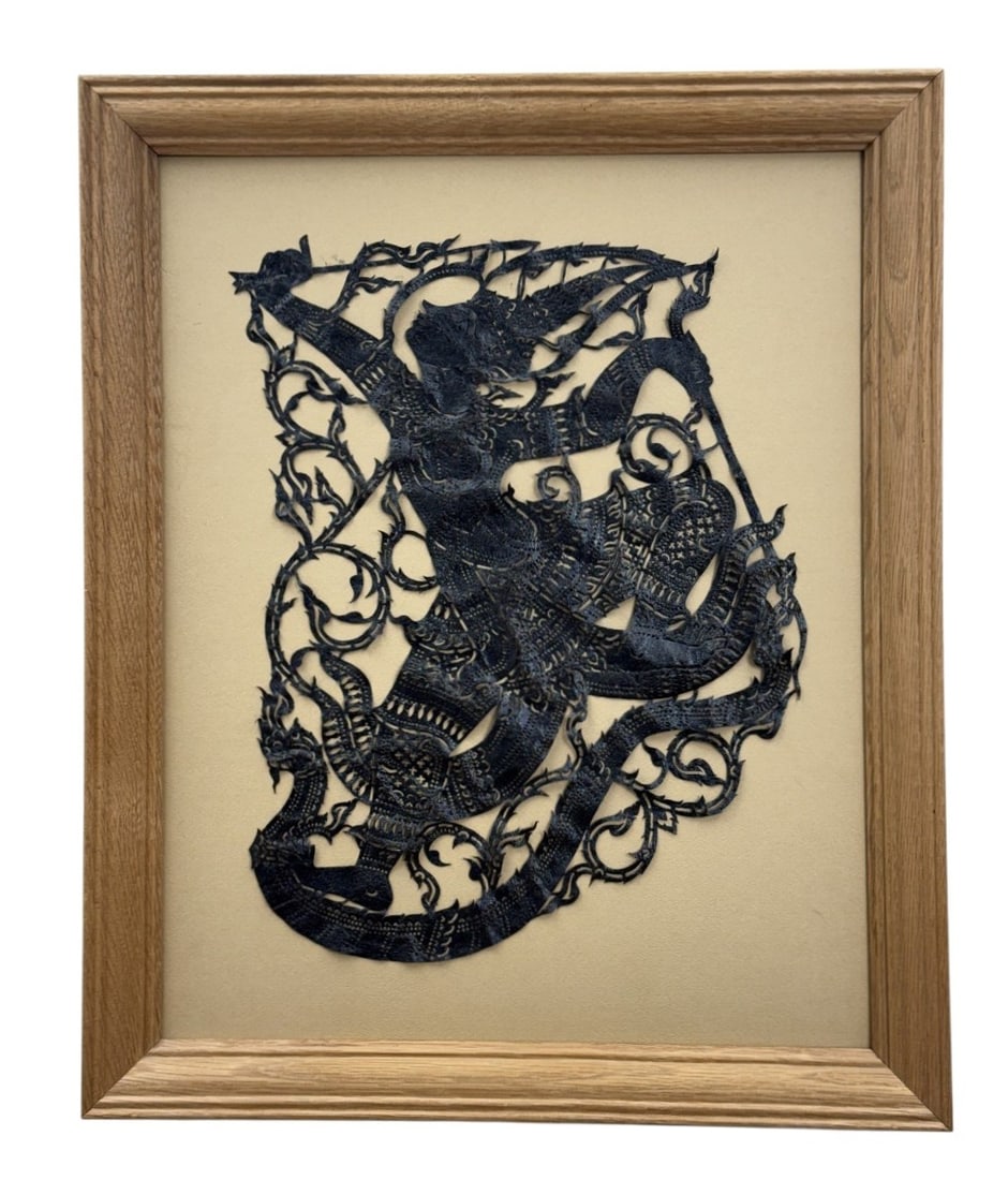 Framed Thai Leather Shadow Puppet (1 of 7)