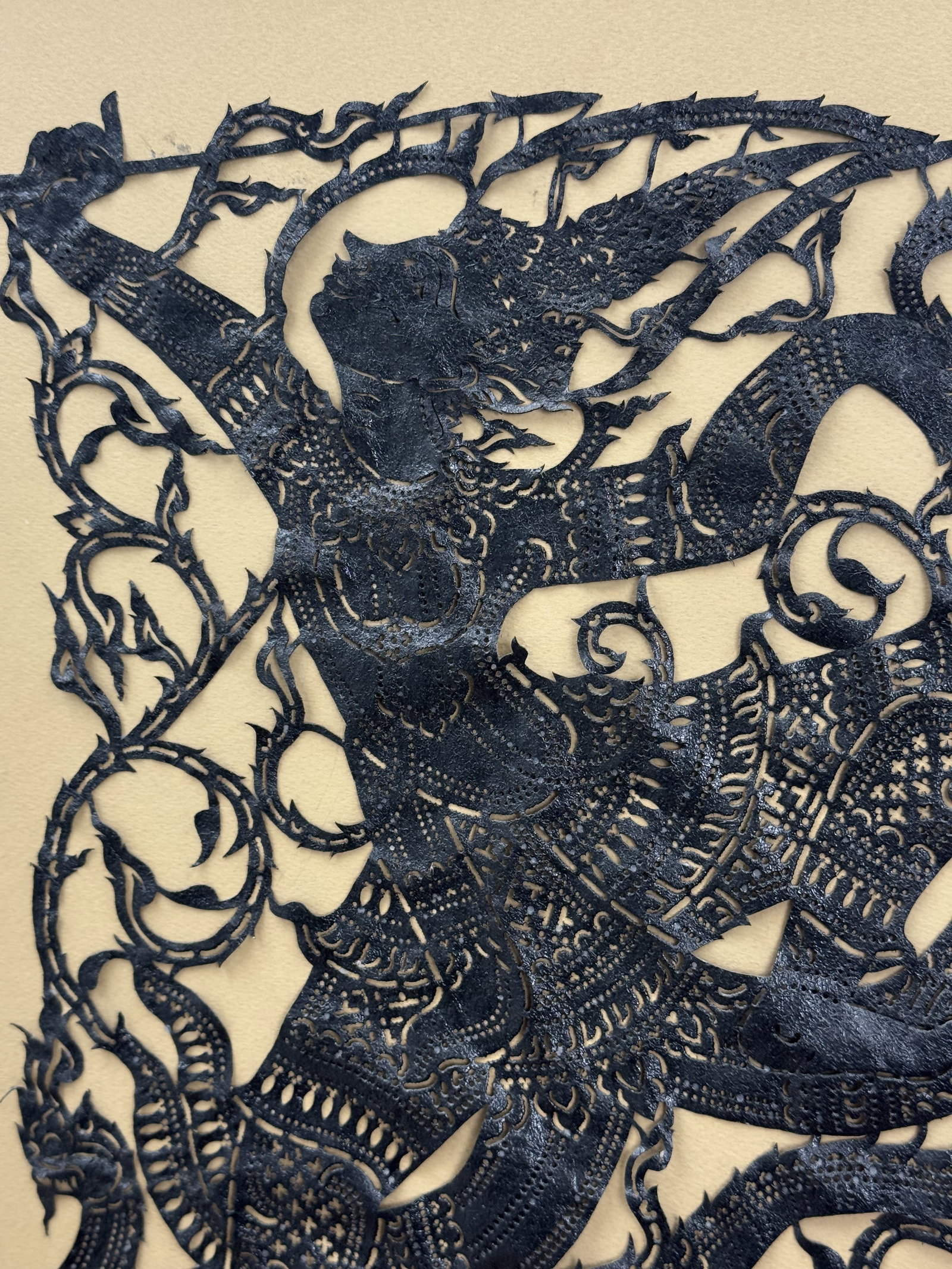 Framed Thai Leather Shadow Puppet - 4
