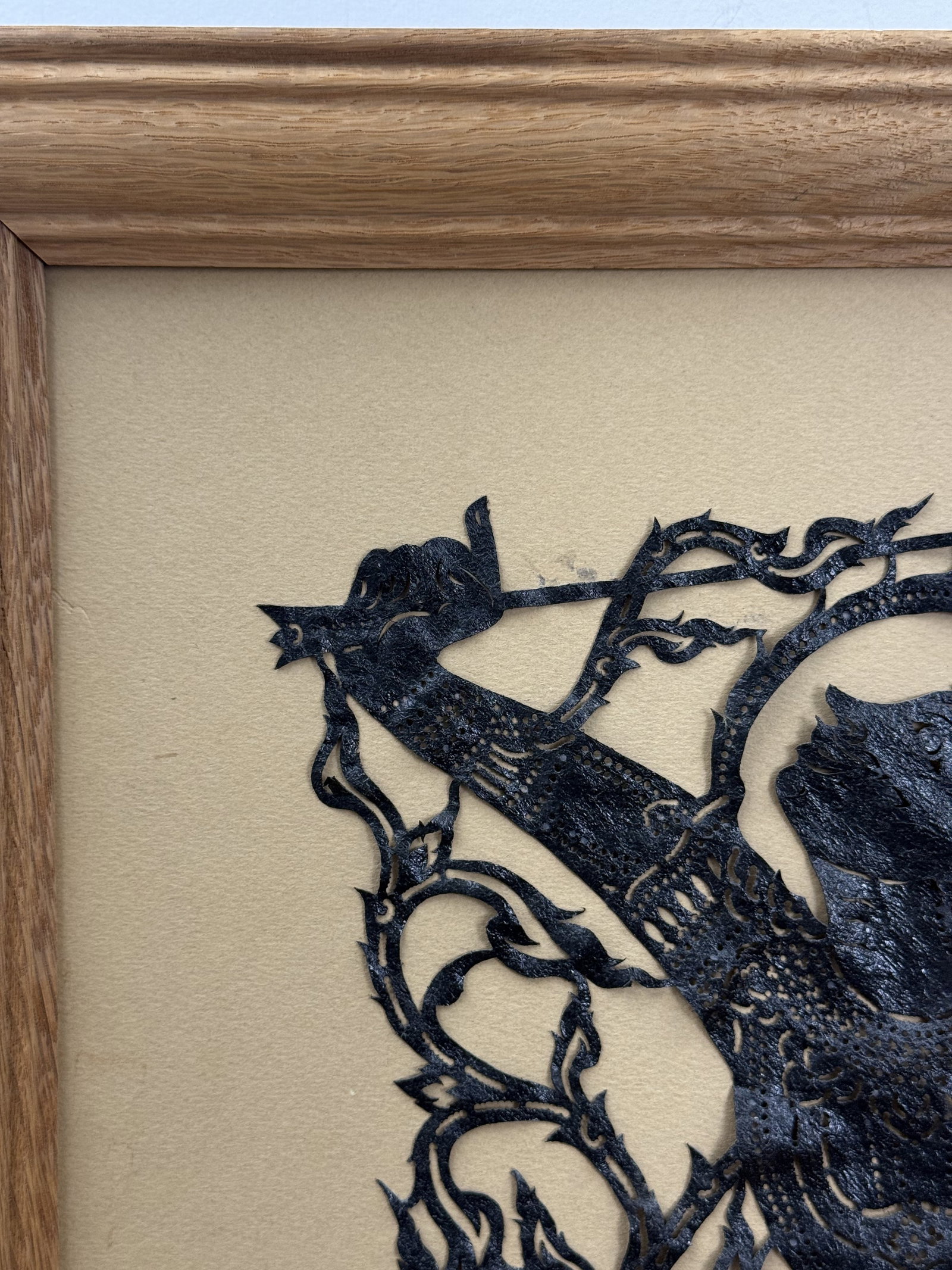 Framed Thai Leather Shadow Puppet - 5
